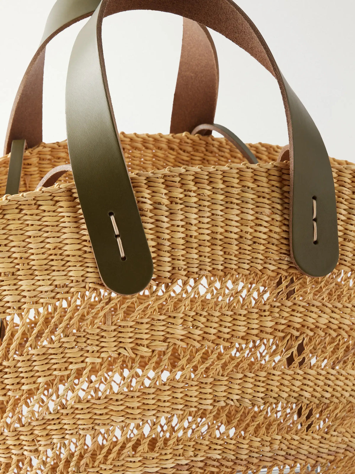 Chantelle Leather-trimmed Raffia Tote