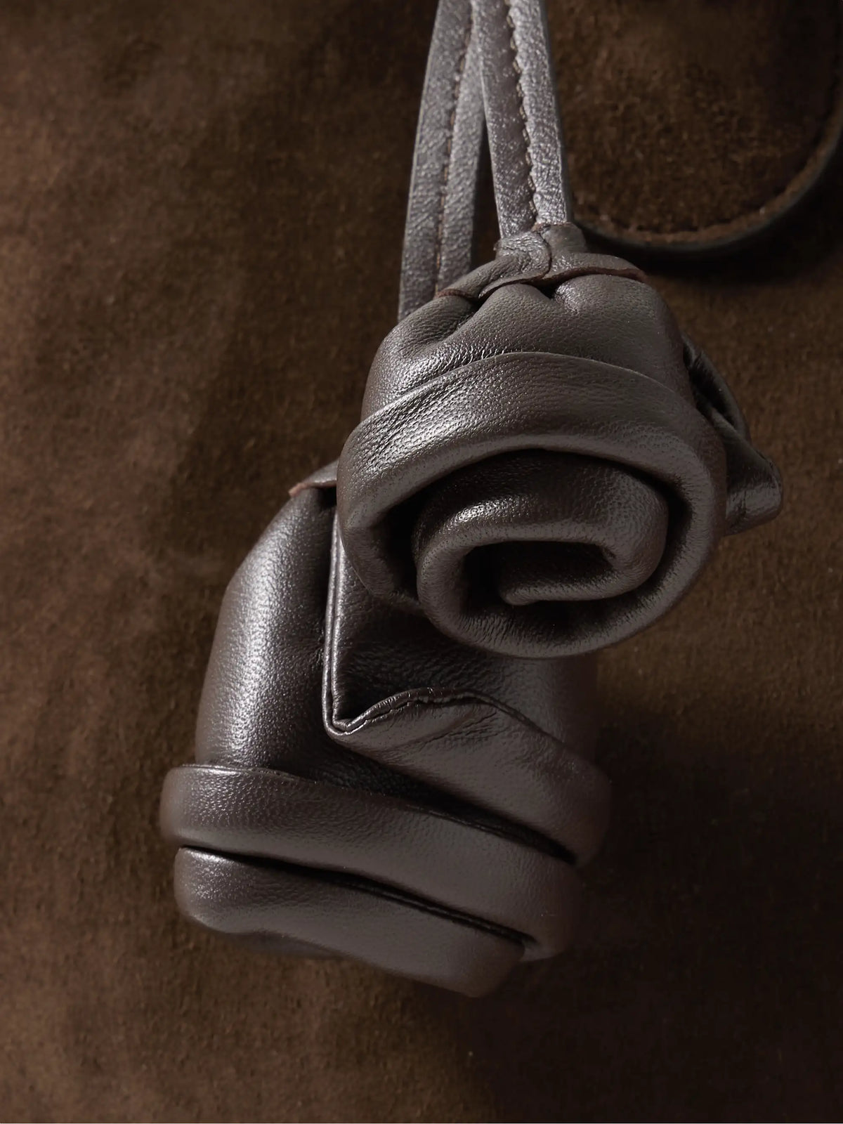 Brigitte Large Leather-trimmed Suede Tote