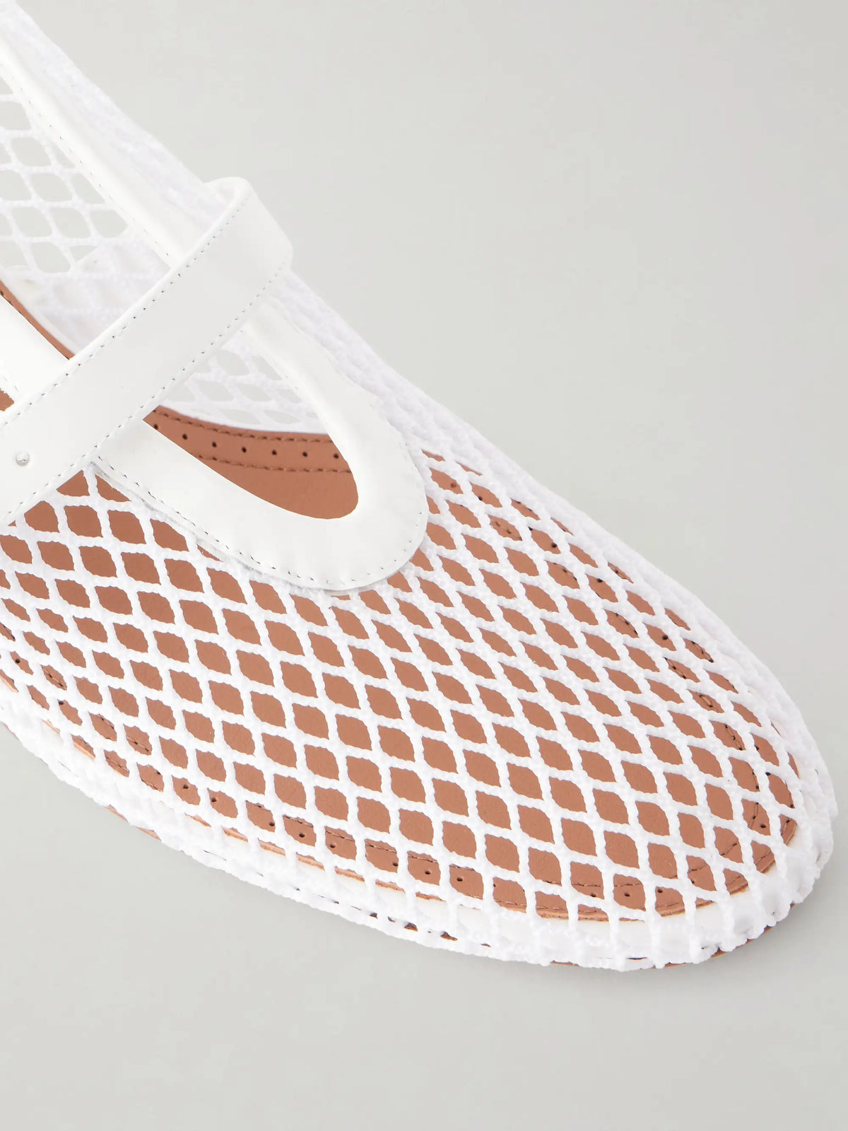 55 Leather-trimmed Mesh Pumps