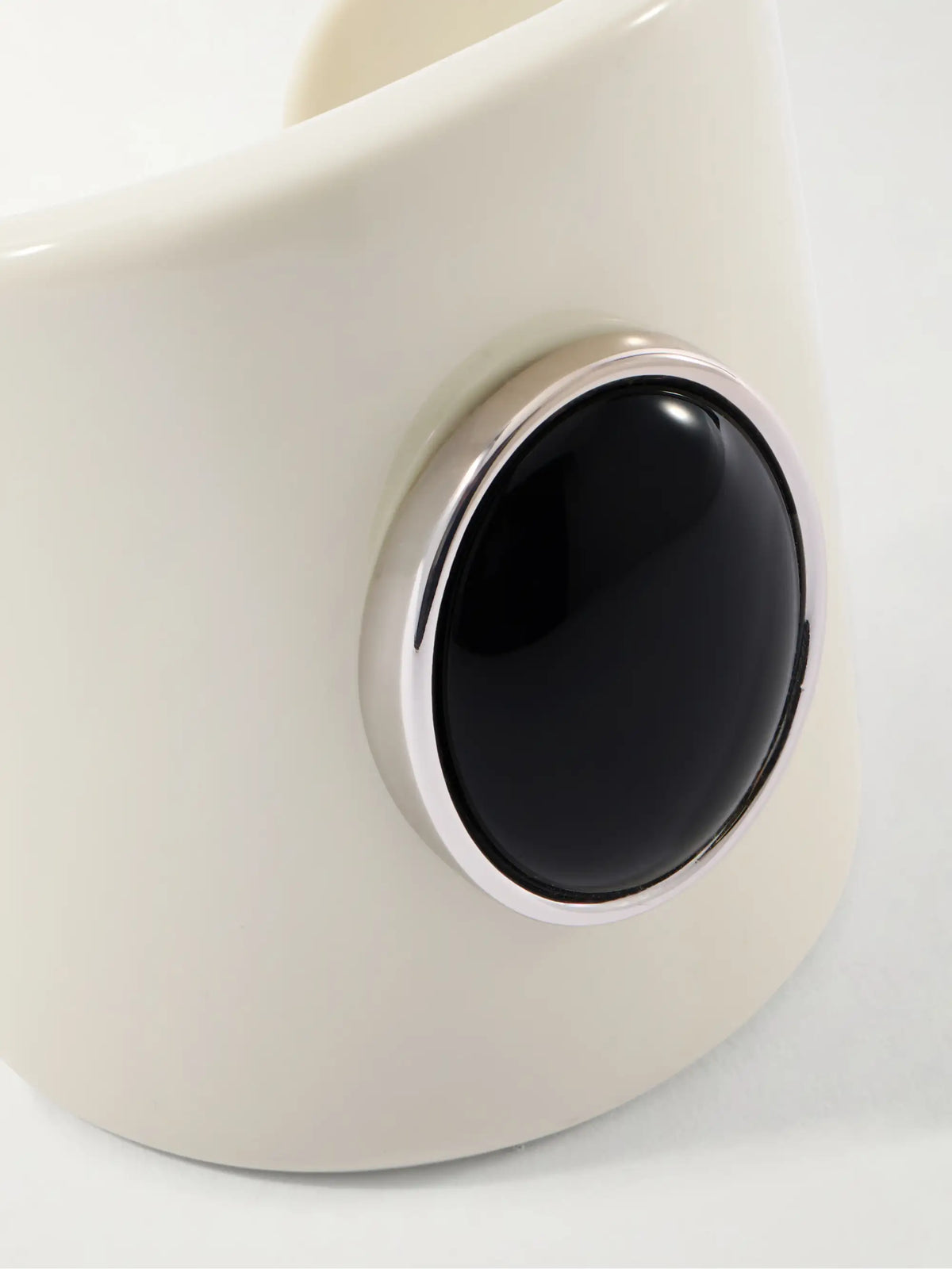 Nera Rhodium-pleated, Resin And Onyx Cuff