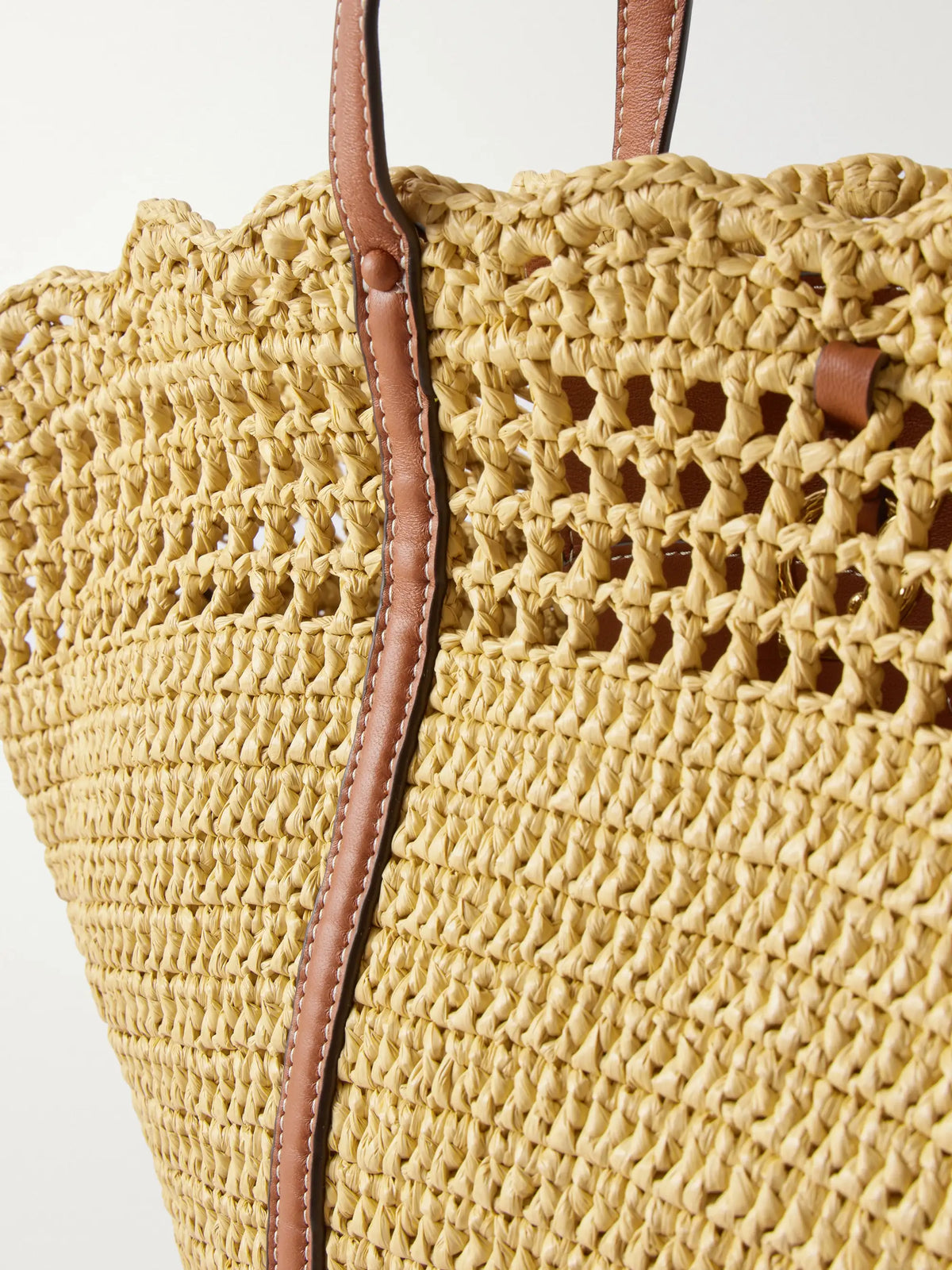 Ulla Johnson Marina Leather-trimmed Raffia Tote