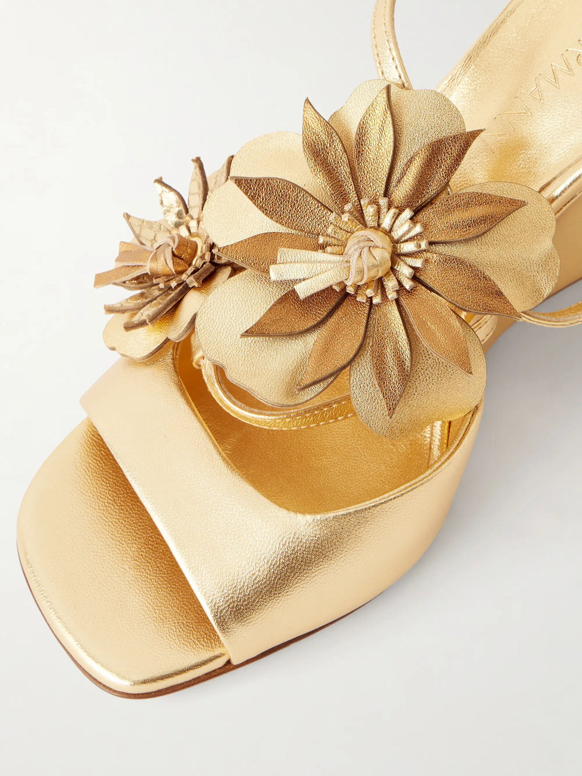 Zimmermann Belara 85 Embellished Metallic Leather Wedge Sandals