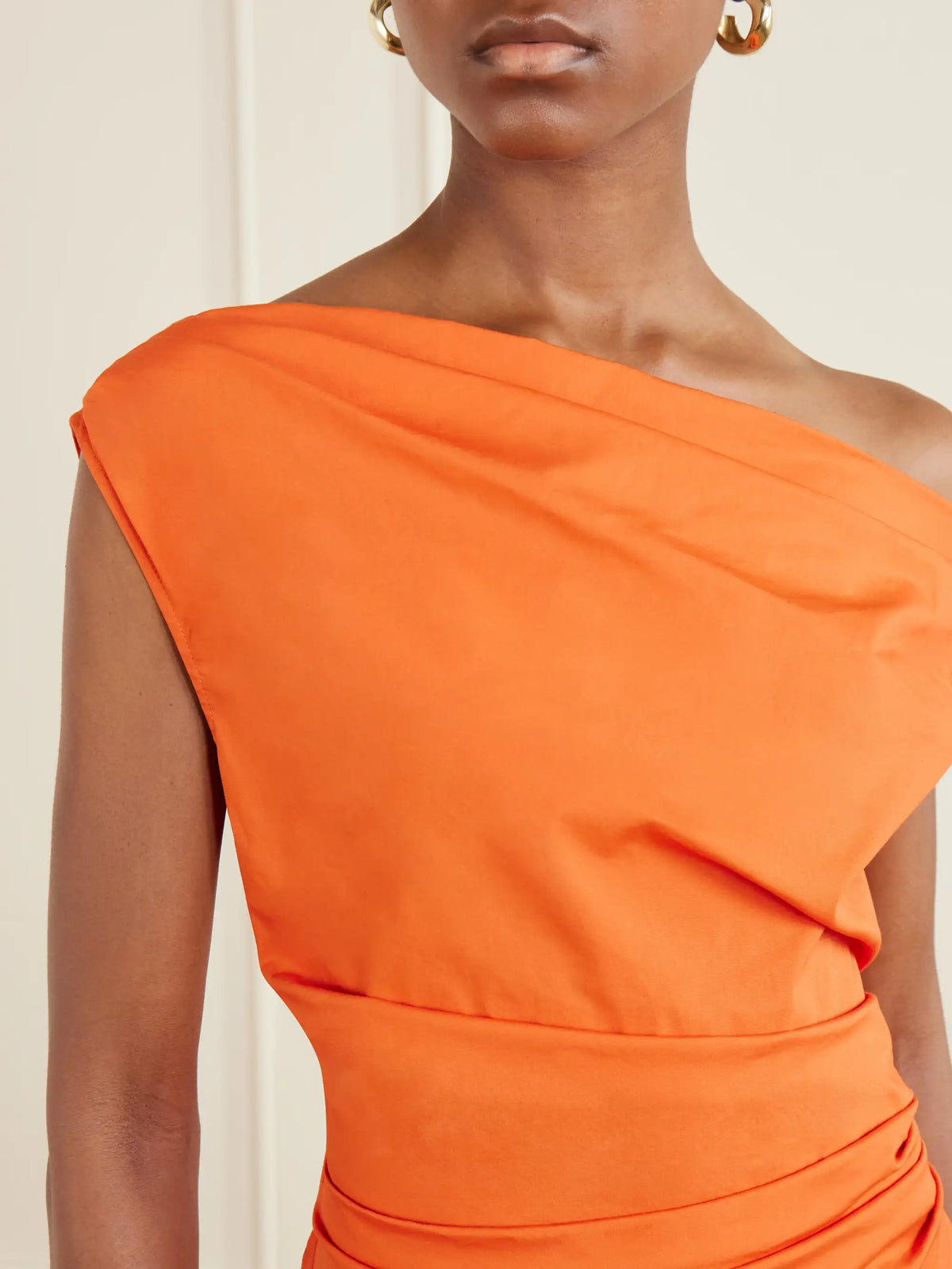 Phare Draped Cotton-blend Poplin Mini Dress
