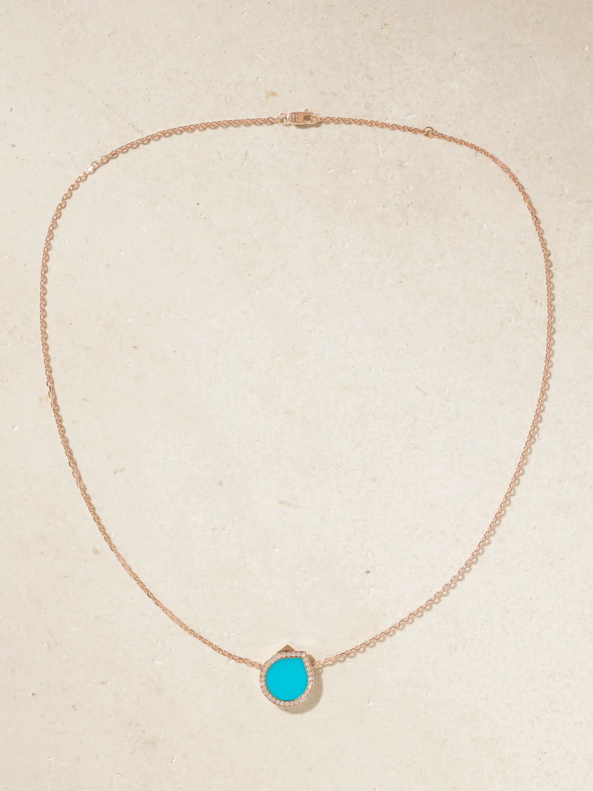 Antifer 18-karat Rose Gold, Turquoise And Diamond Necklace