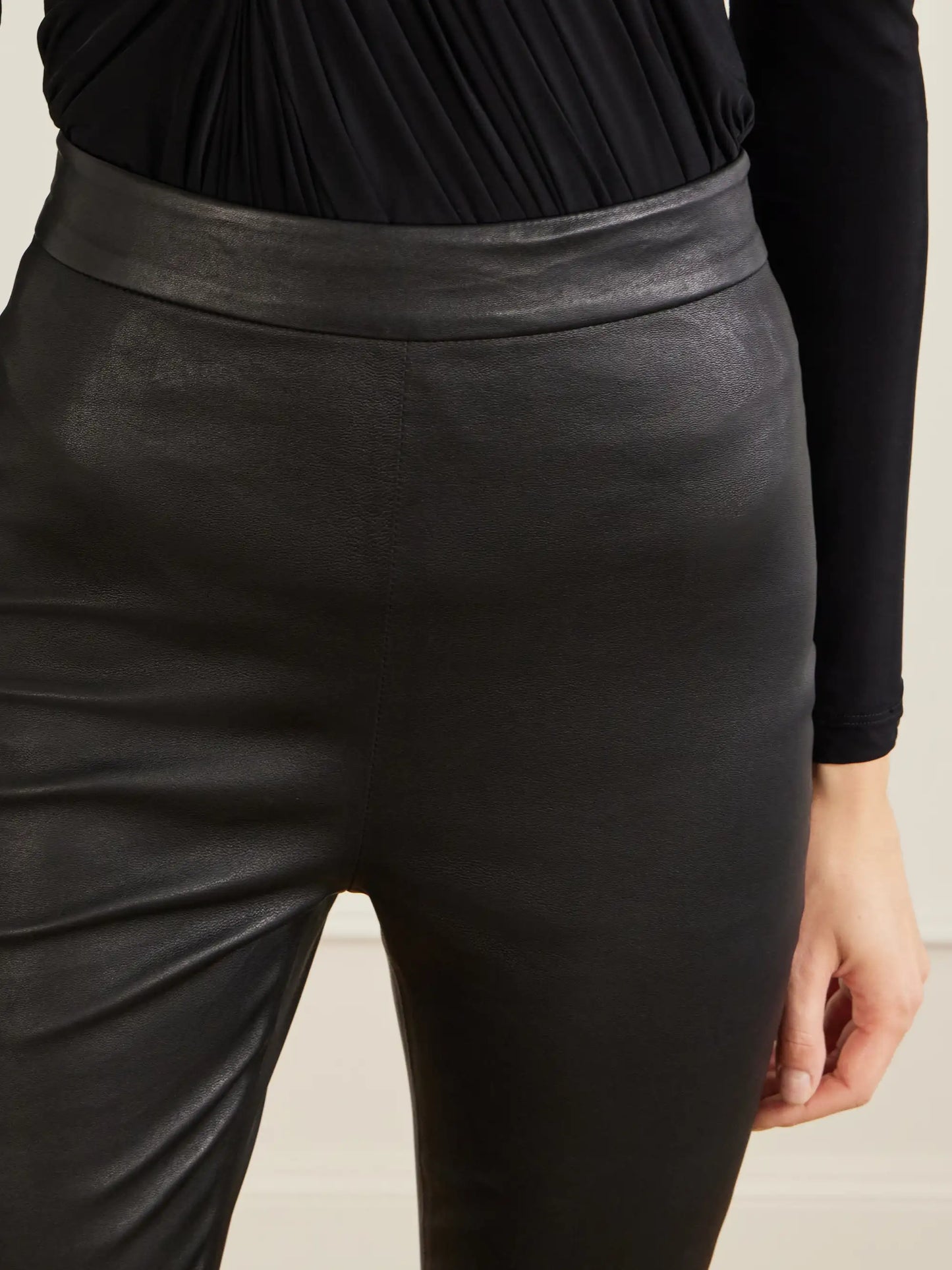 Leather Straight-leg Pants