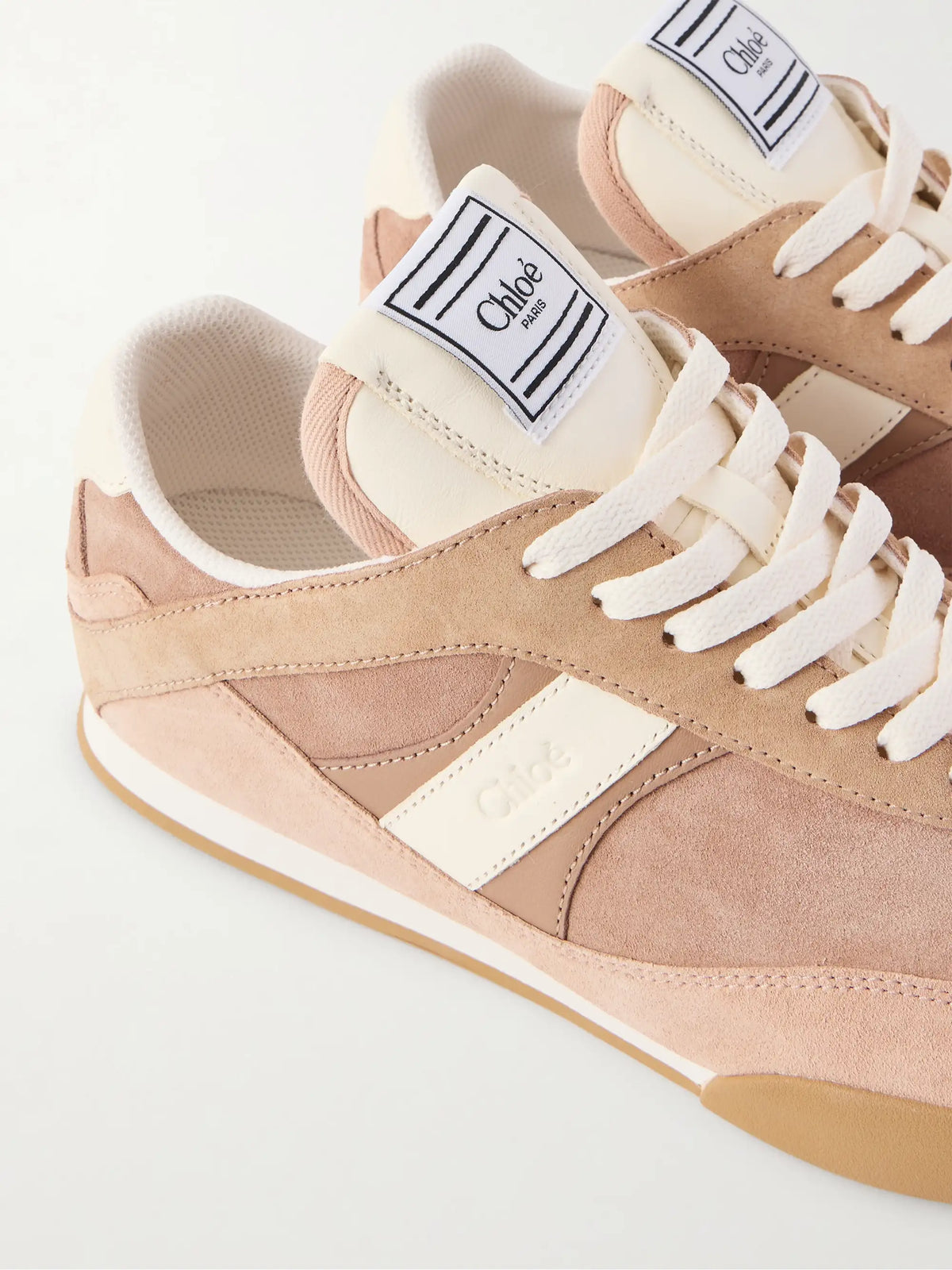 Kick Paneled Leather-trimmed Suede Sneakers