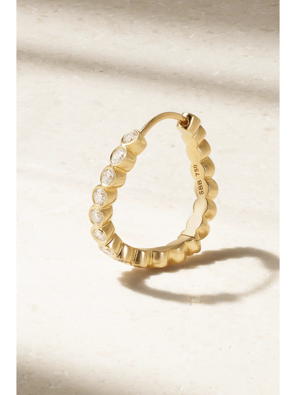 Courant D'ensemble 18-karat Recycled Gold Diamond Single Hoop Earring