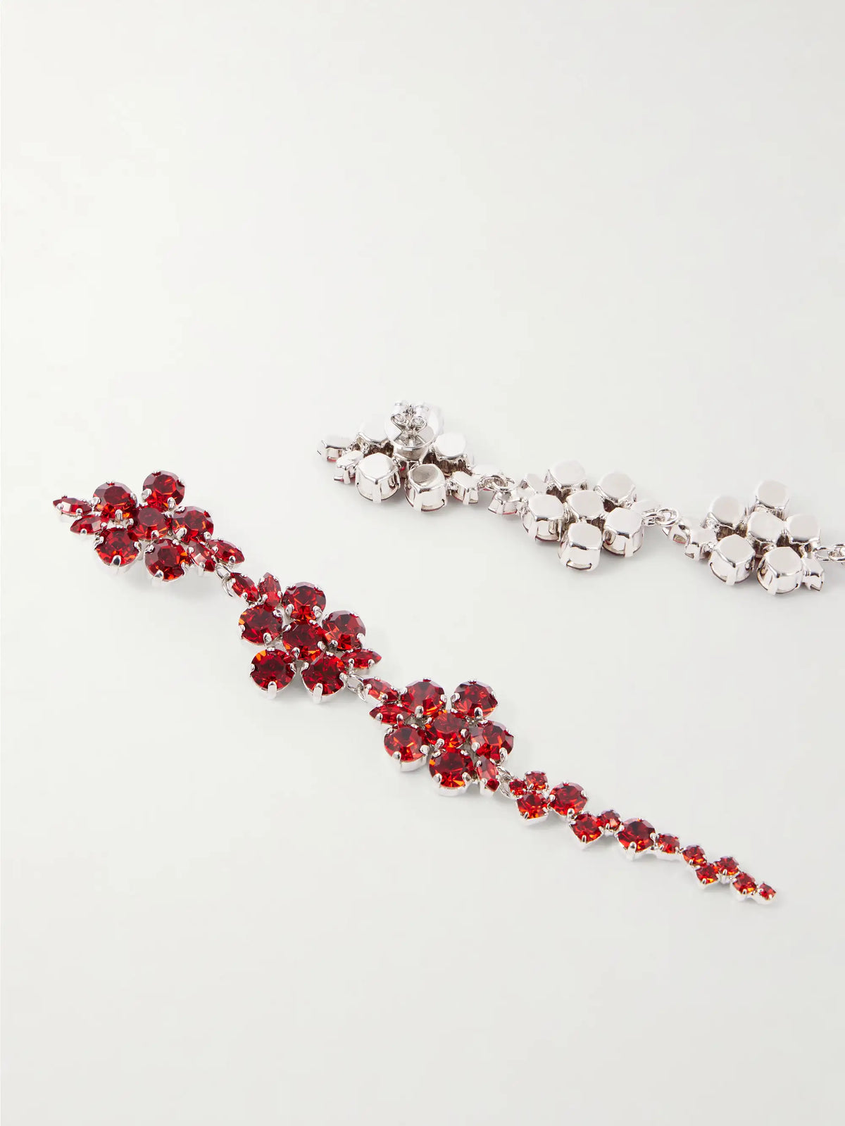 Simone Rocha Floral Drip Crystal-embellished Silver-tone Earrings