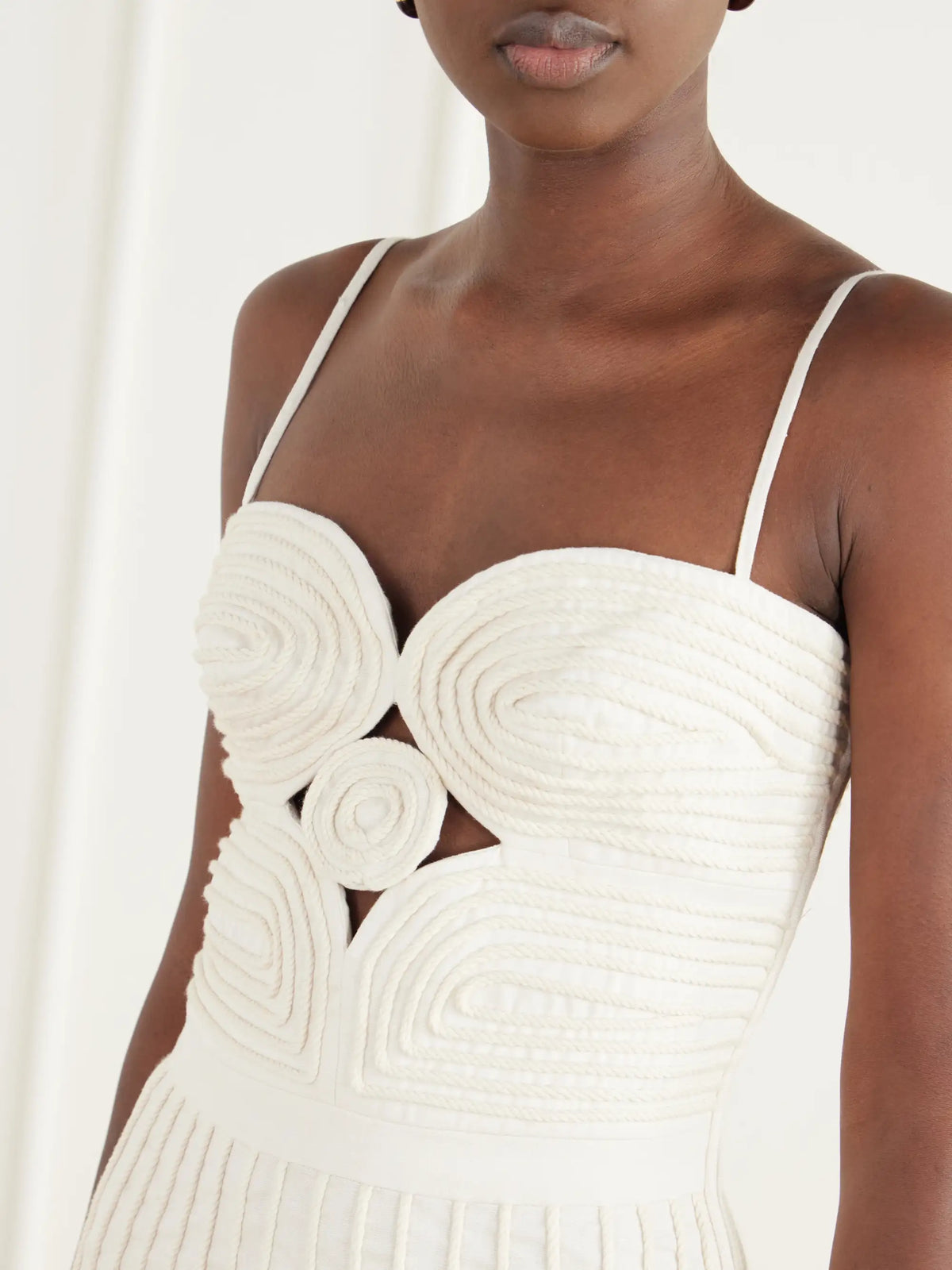 Andres Otalora Terra Cut-out Corded Linen-woven Midi Dress