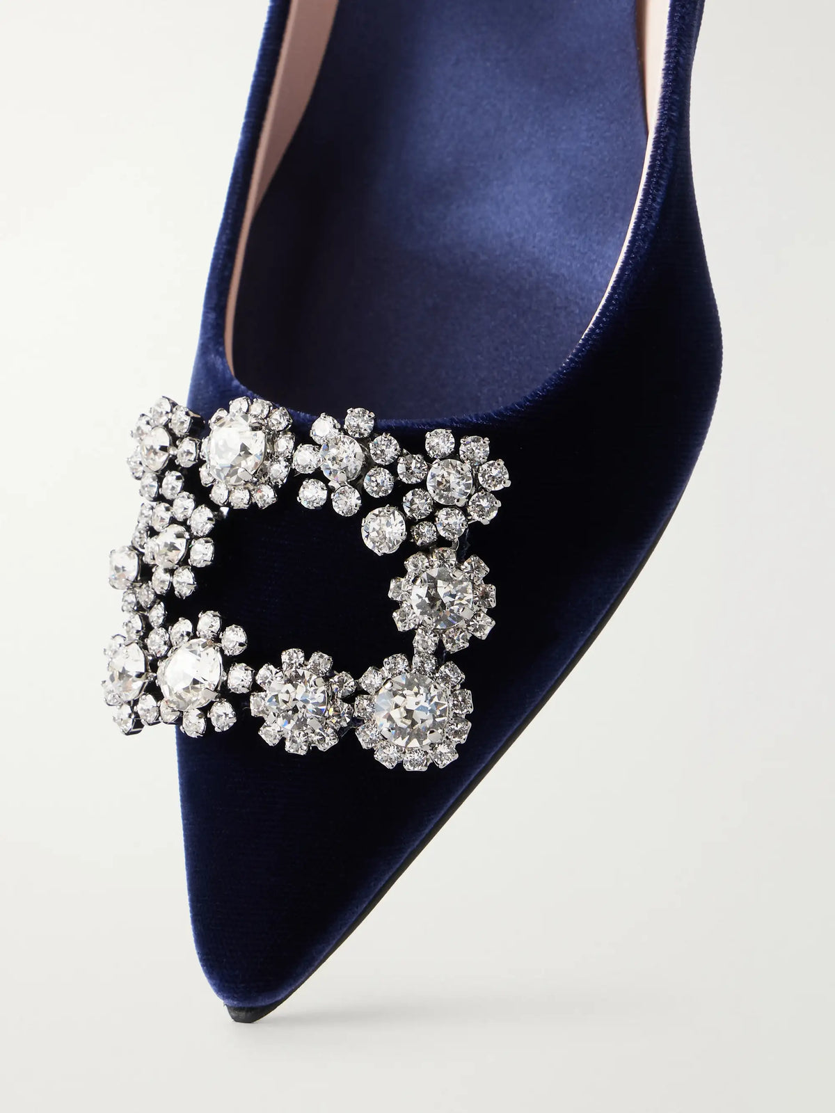 Roger Vivier Flower Strass 65 Crystal-embellished Velvet Pump