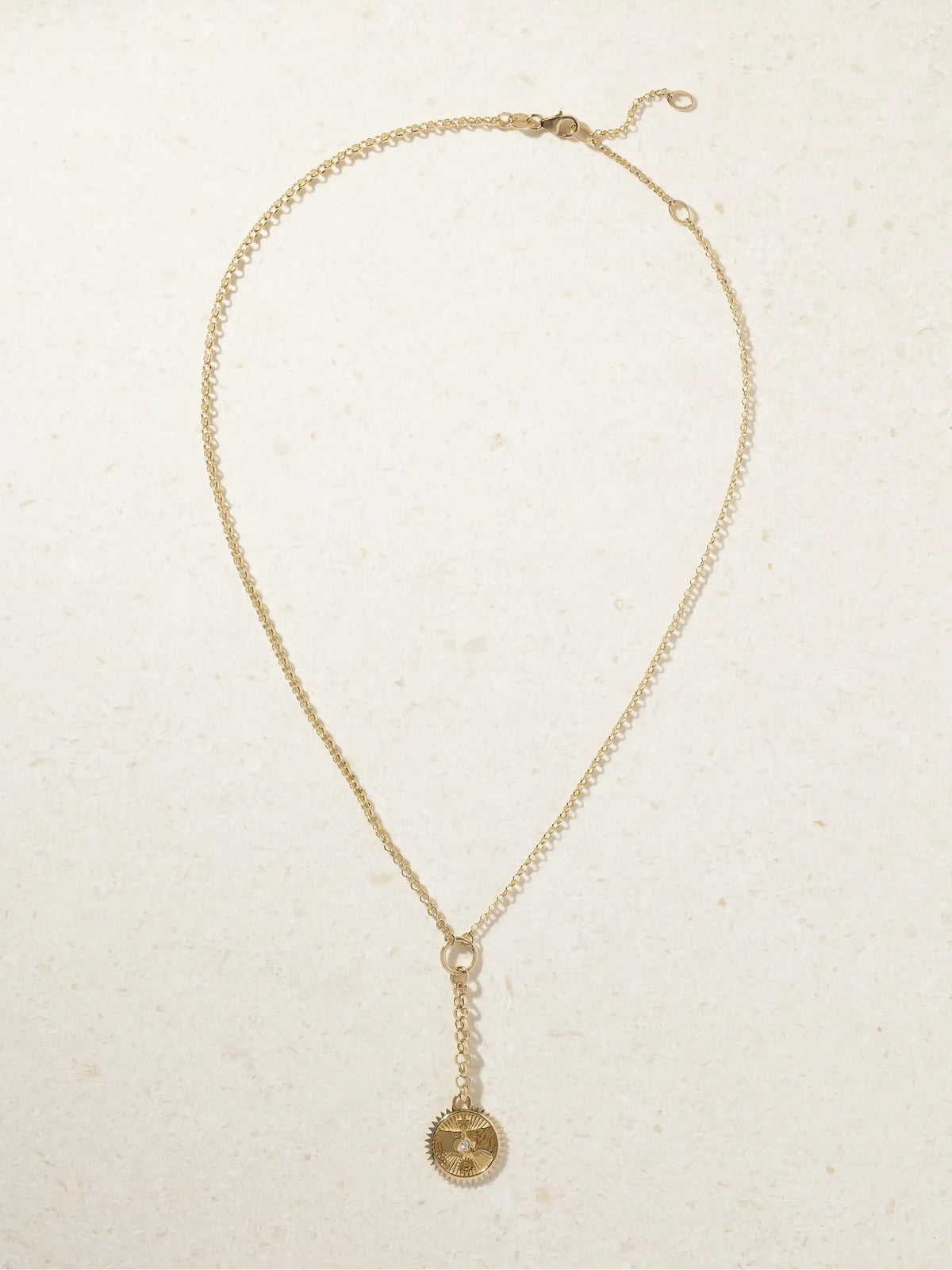 Solar & Lunar + Small Mixed Belcher 18-karat Gold Diamond Necklace