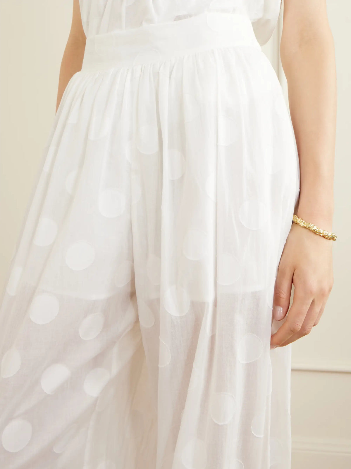Solstice Knotted Polka-dot Cotton-poplin Balloon Pants