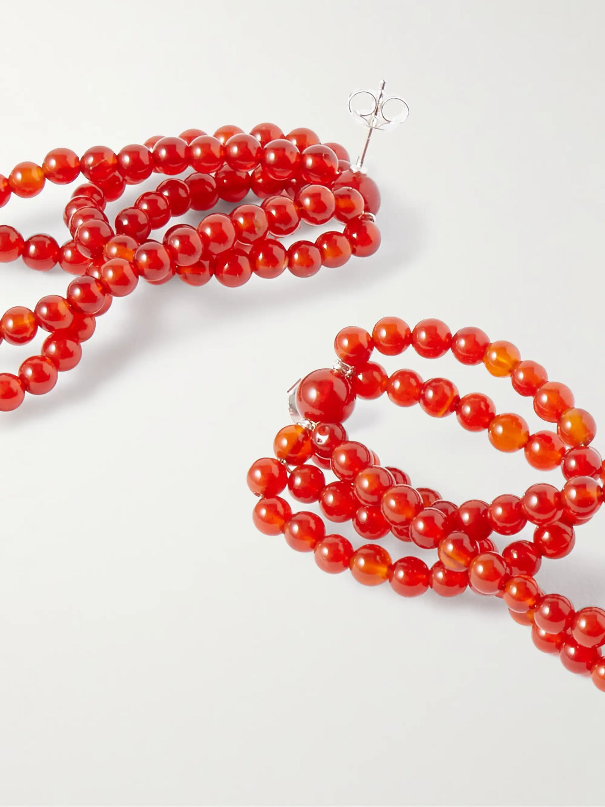 Recycled Silver Agate Beaded Earrings