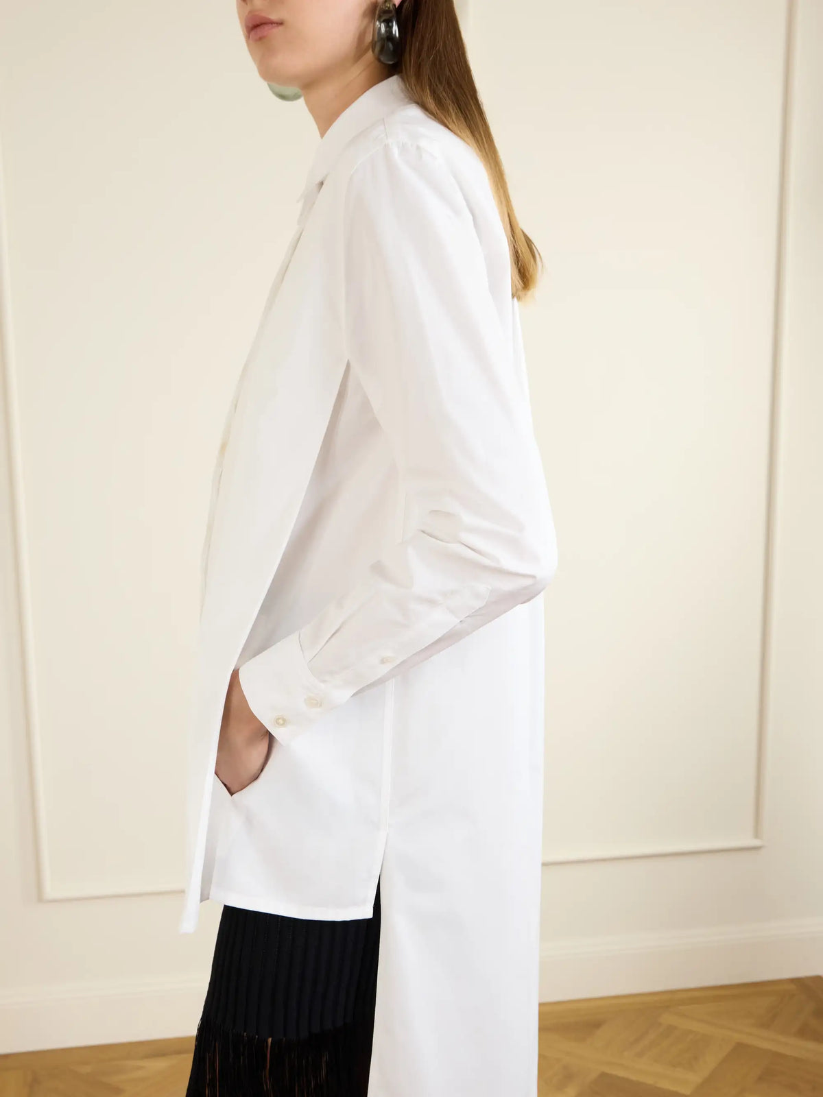 Asymmetric Cotton Poplin Shirt
