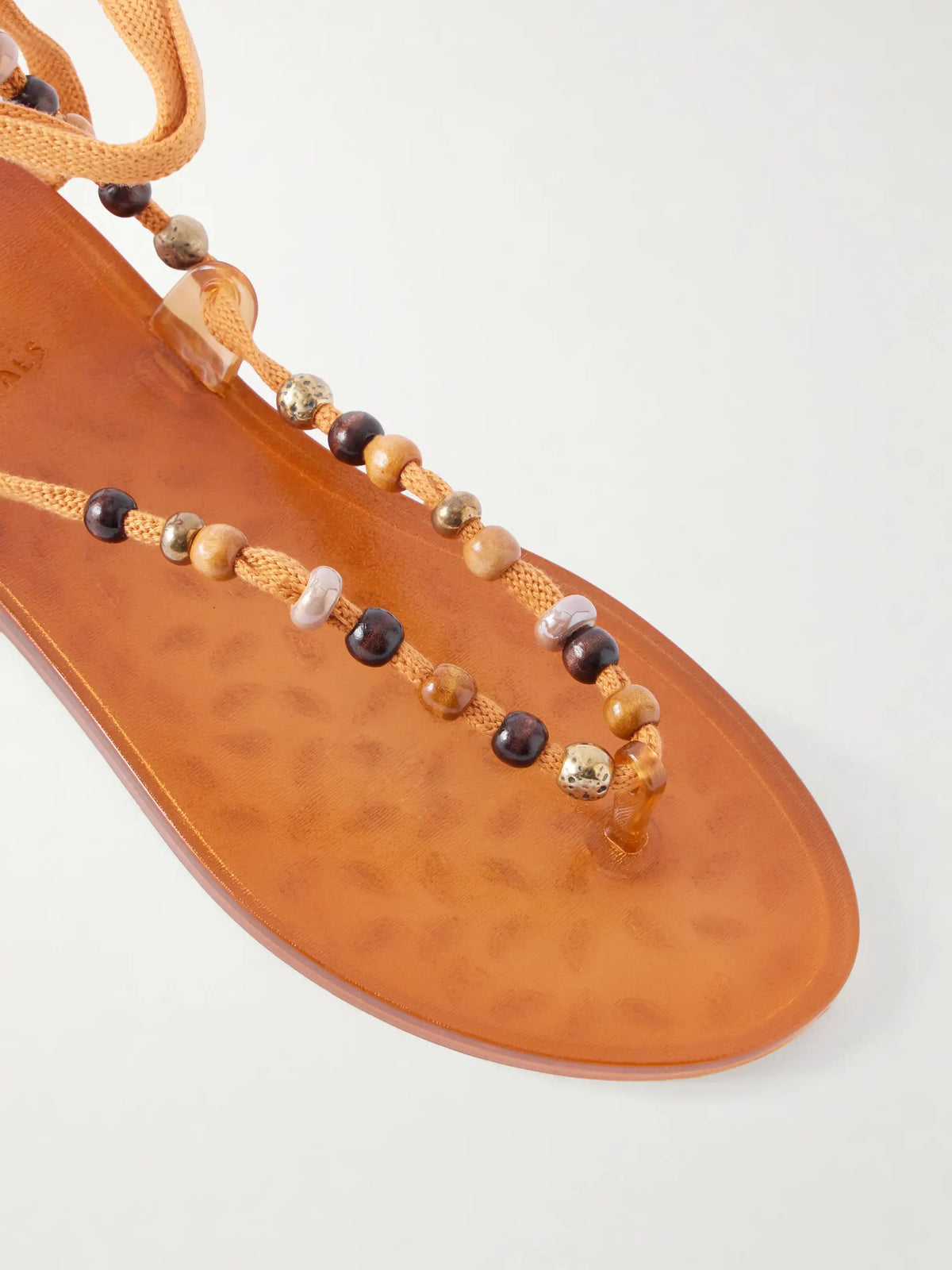 Ancient Greek Esther Bead-embellished Jelly Thong Sandals