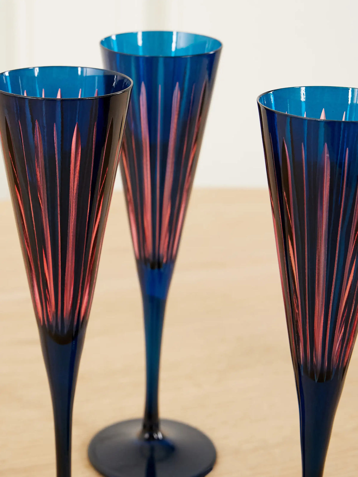 Prism Set Of Four Glass Champagne Flutes
