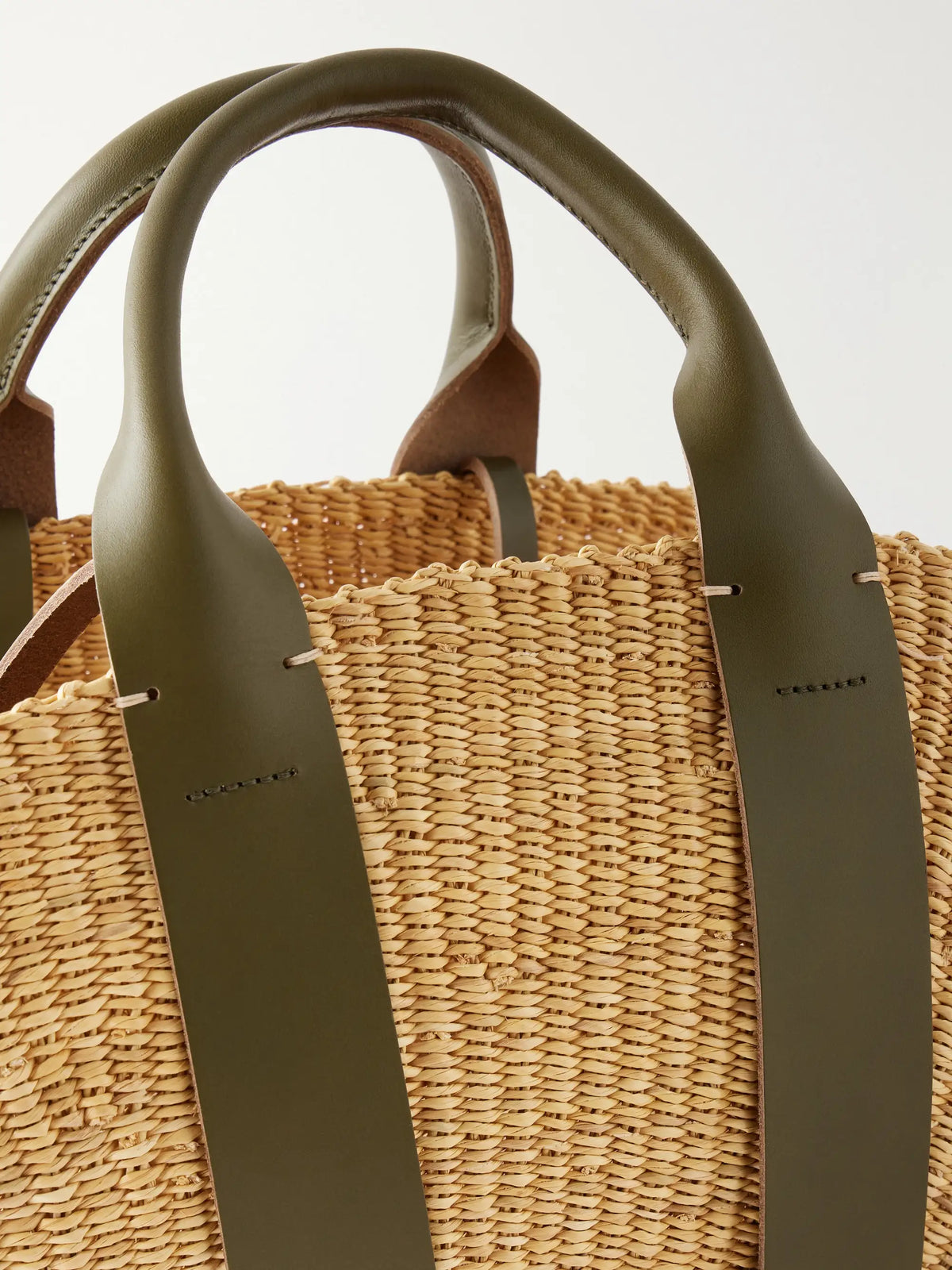 Sophie Leather-trimmed Raffia Tote