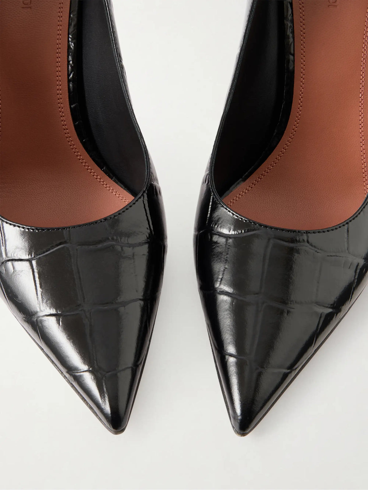 Ami Croc-effect Leather Pumps