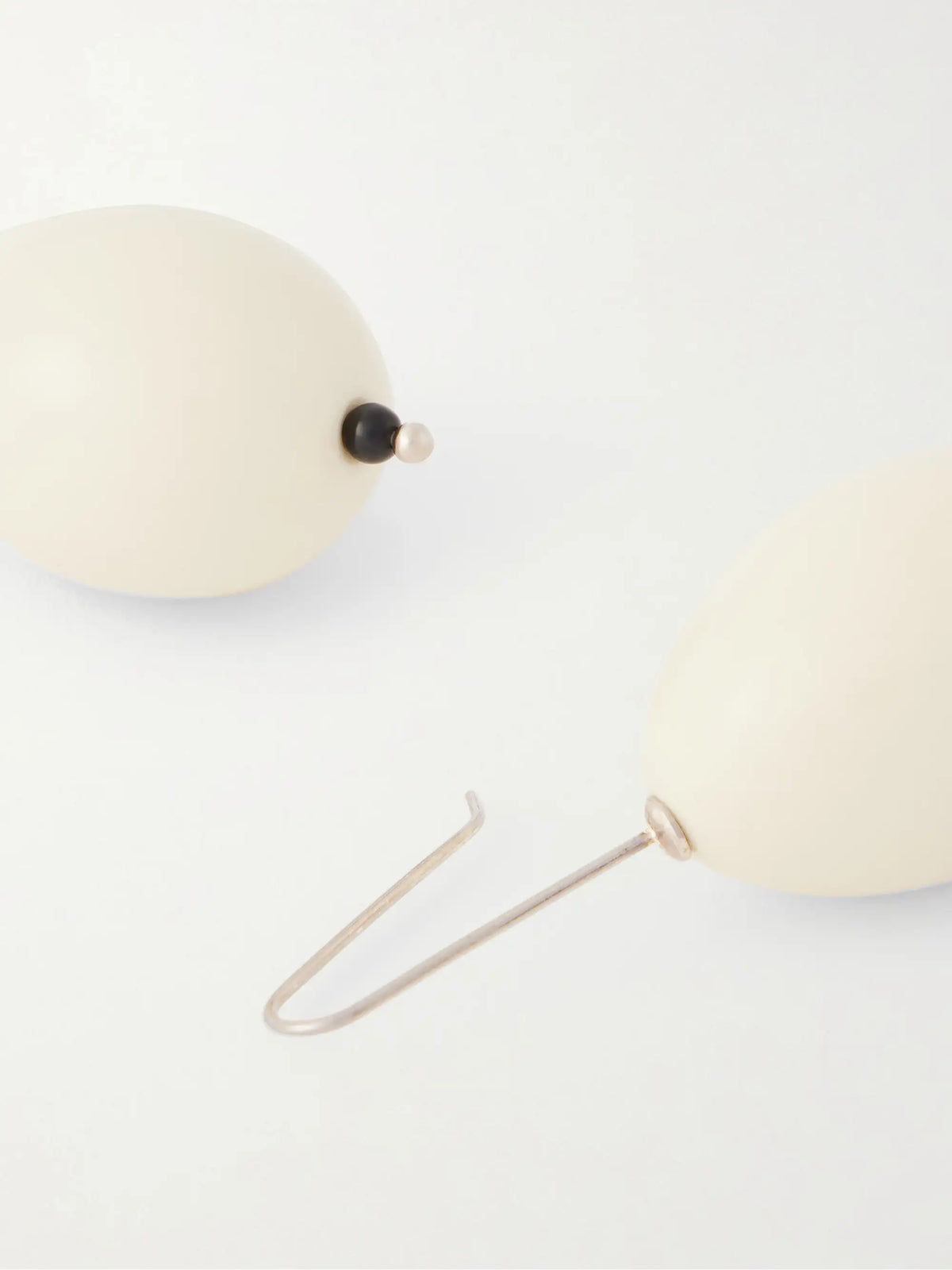 Host Egg Porcelain, Crystal-quartz And Sterling Silver Earrings