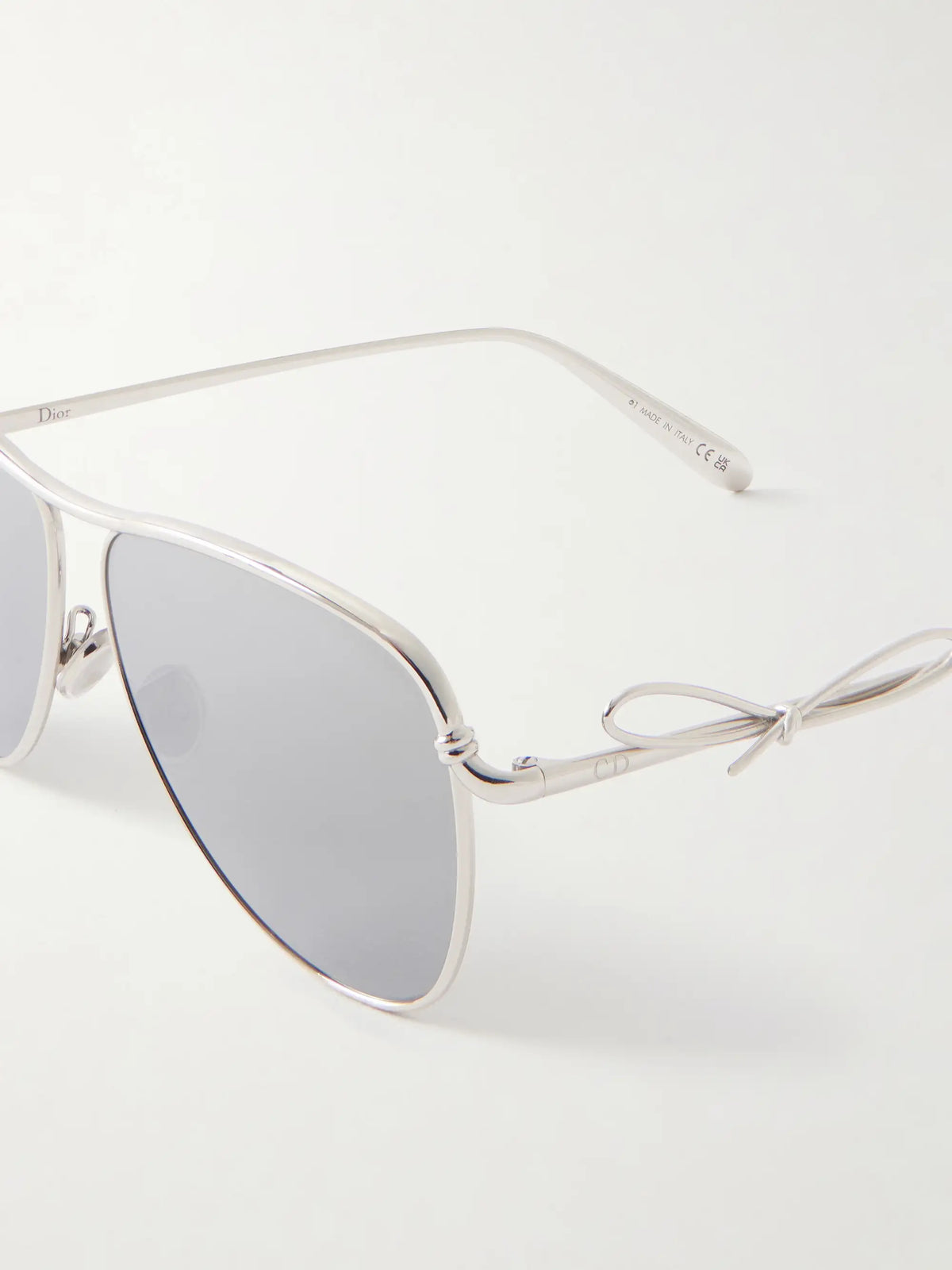 Eyewear Dior Bow A1u Silver-tone Aviator-style Sunglasses