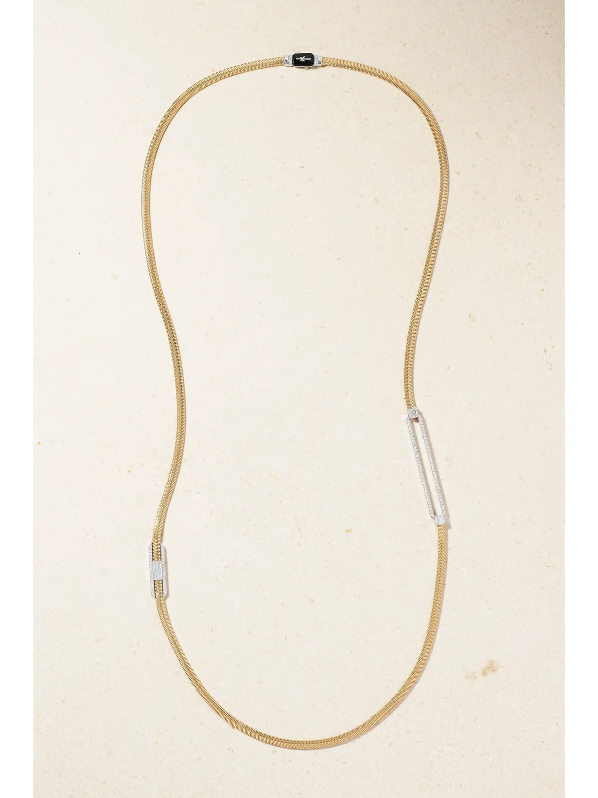 Feelings 18-karat Yellow And White Gold, Diamond And Enamel Necklace