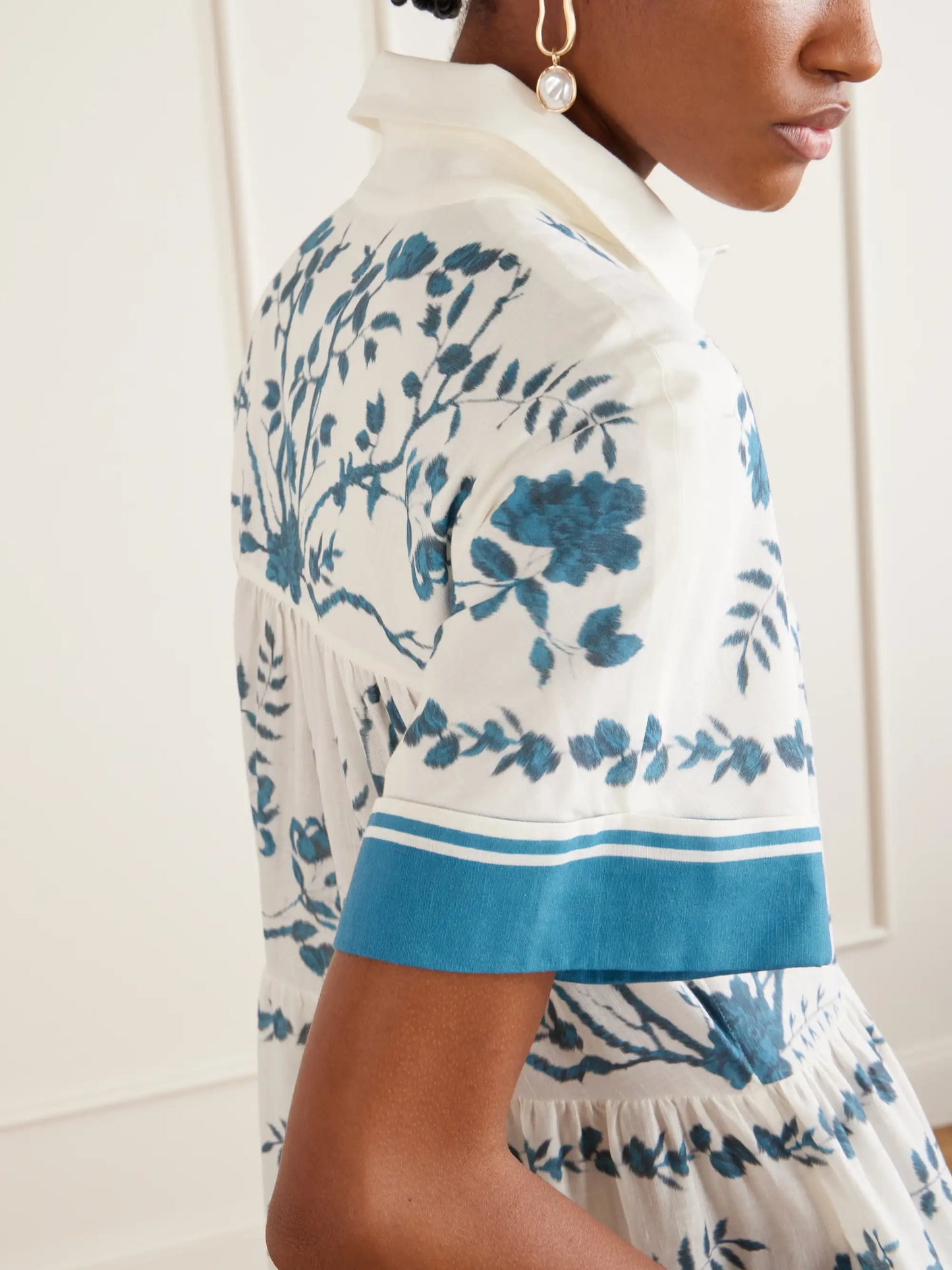 Floral-print Cotton And Linen-blend Midi Dress