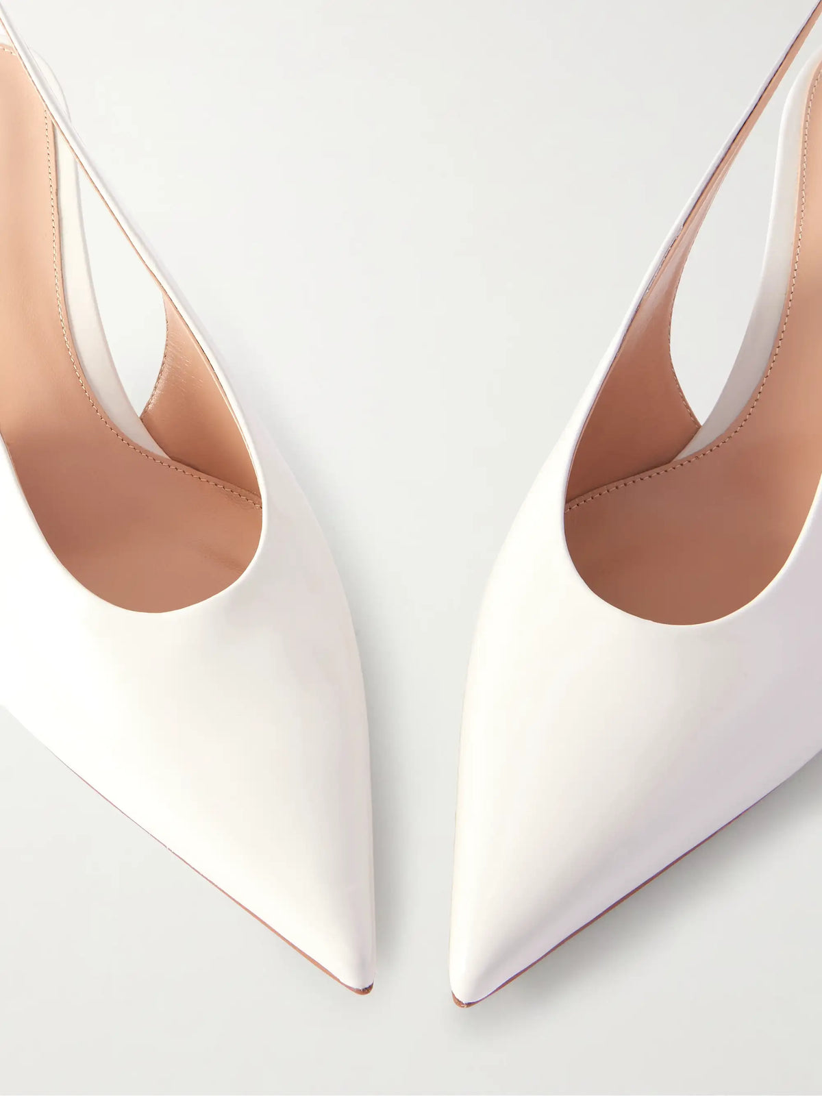 Robbie 55 Polished-leather Slingback Pumps