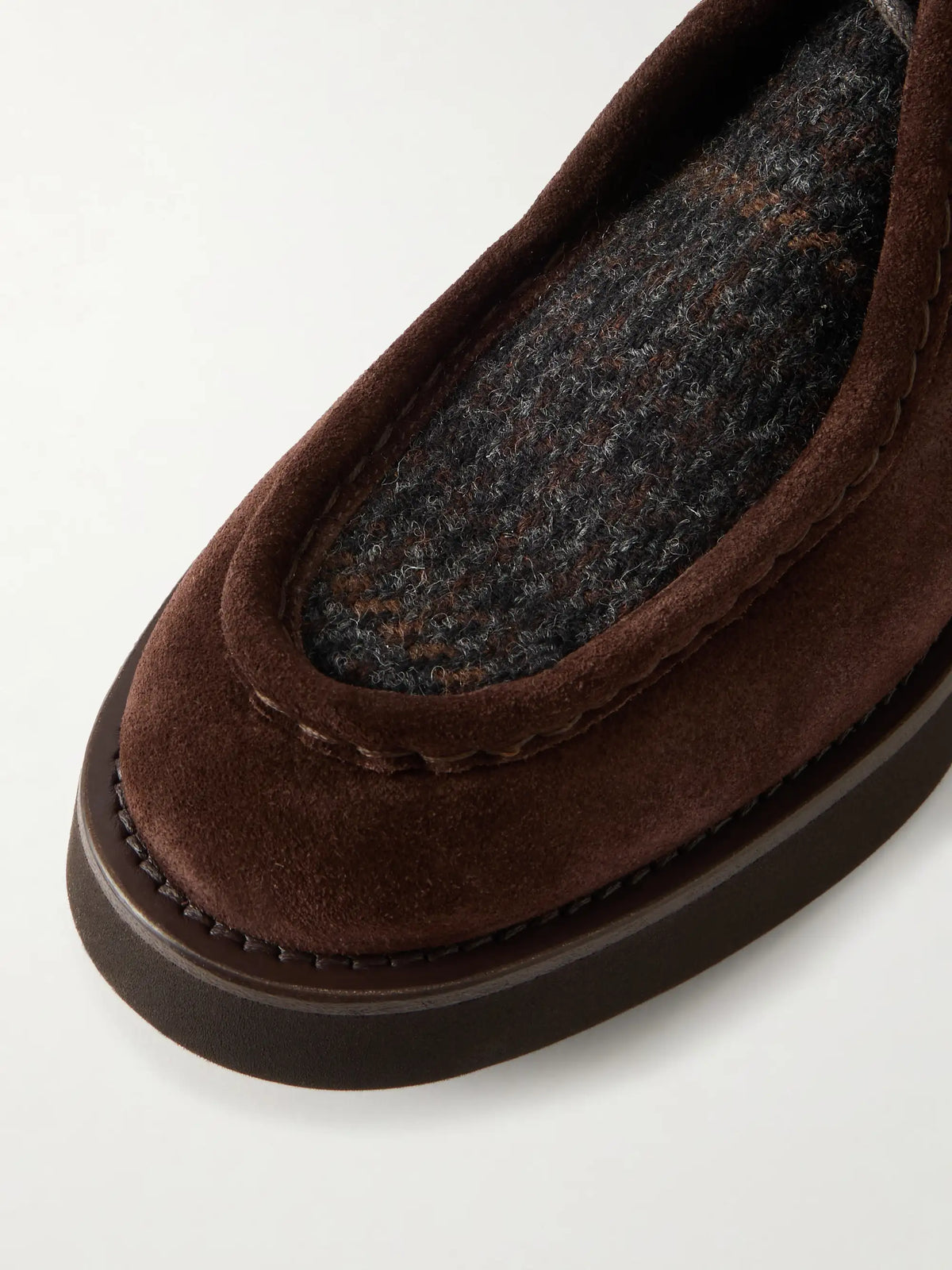 Nelly Wool-trimmed Suede Brogues