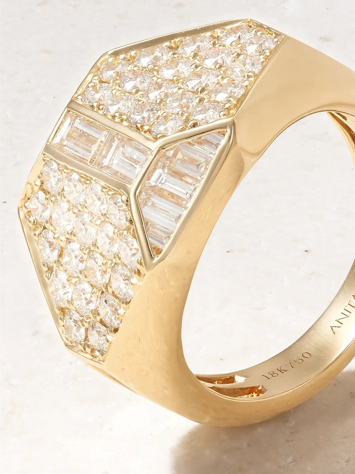 Hive 18-karat Gold Diamond Ring