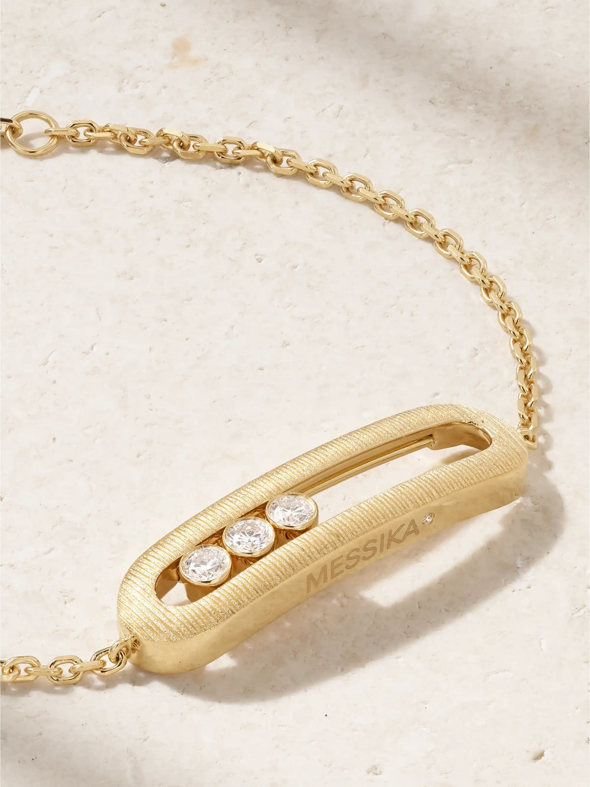 Move Classique Ciselé 18-karat Gold Diamond Bracelet