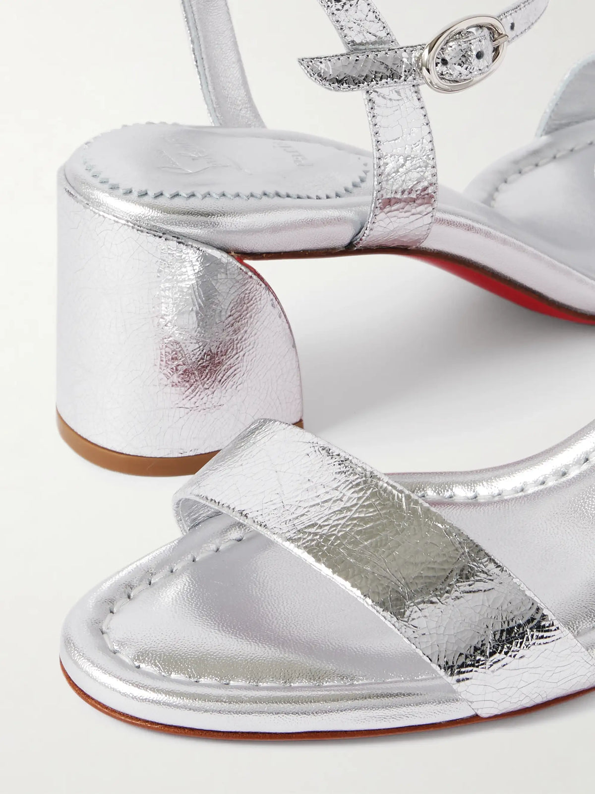 Miss Jane 55 Metallic Textured-leather Sandals