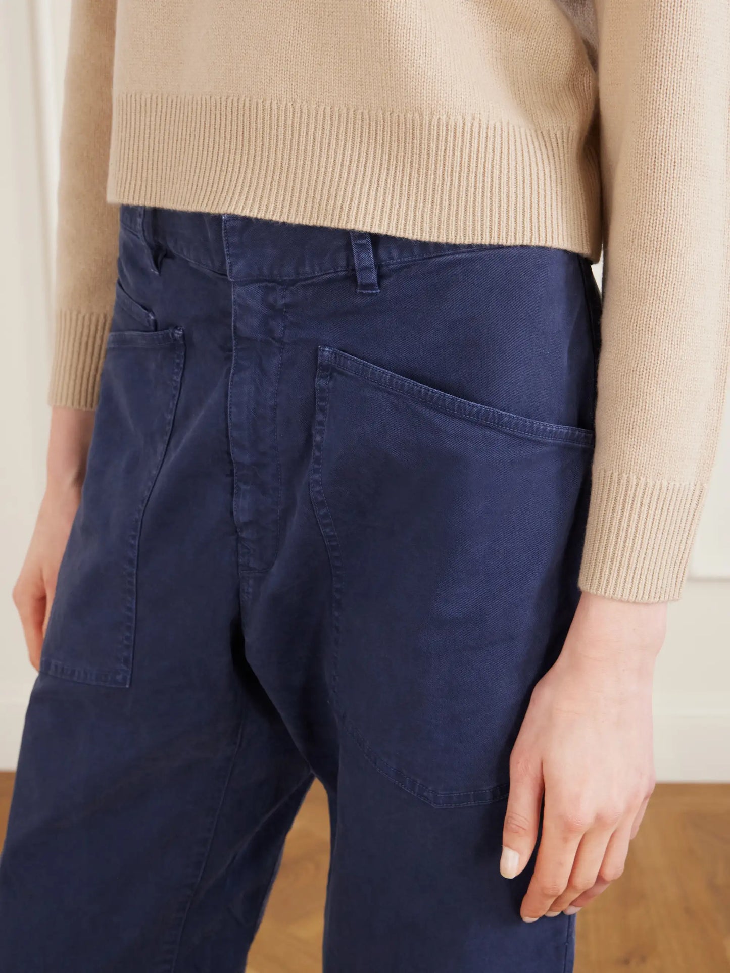 Shon Cotton-blend Twill Barrel-leg Pants