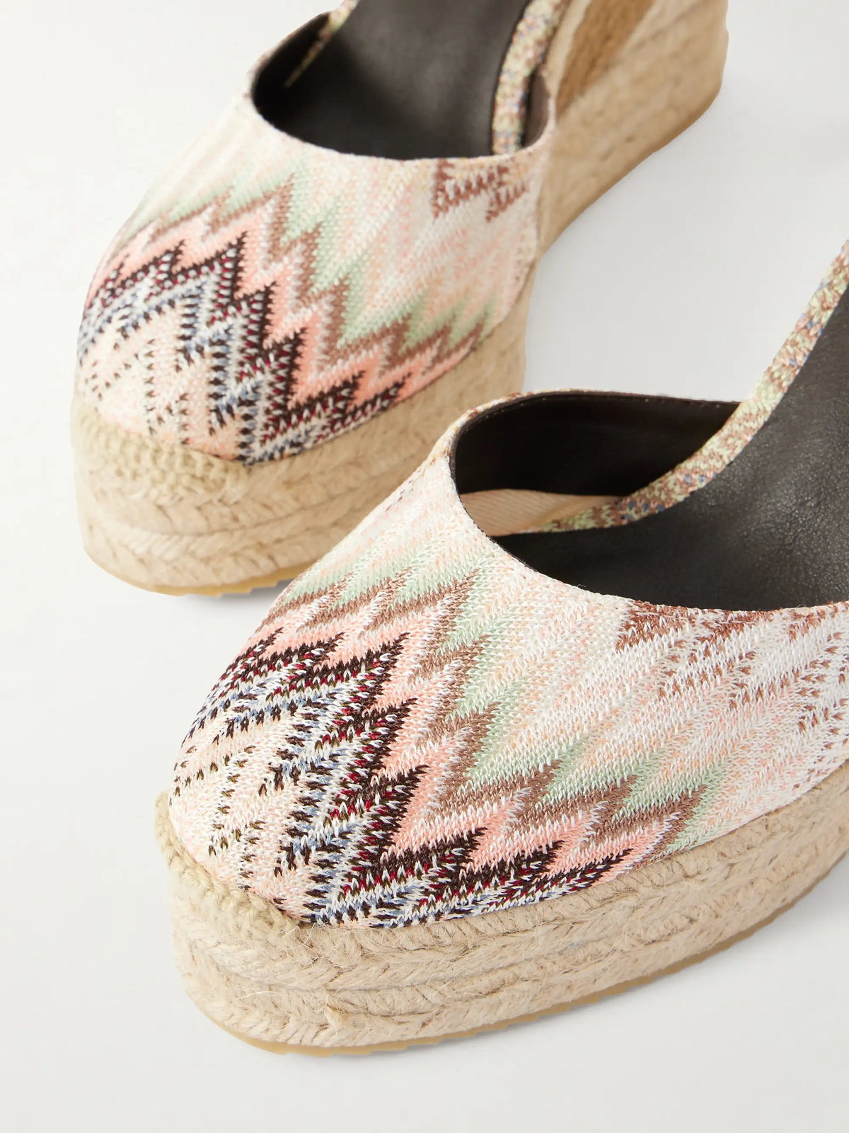 Eva 80 Striped Woven Wedge Sandals