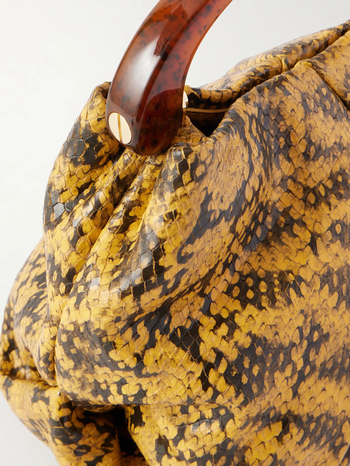 Snake-effect Leather Clutch