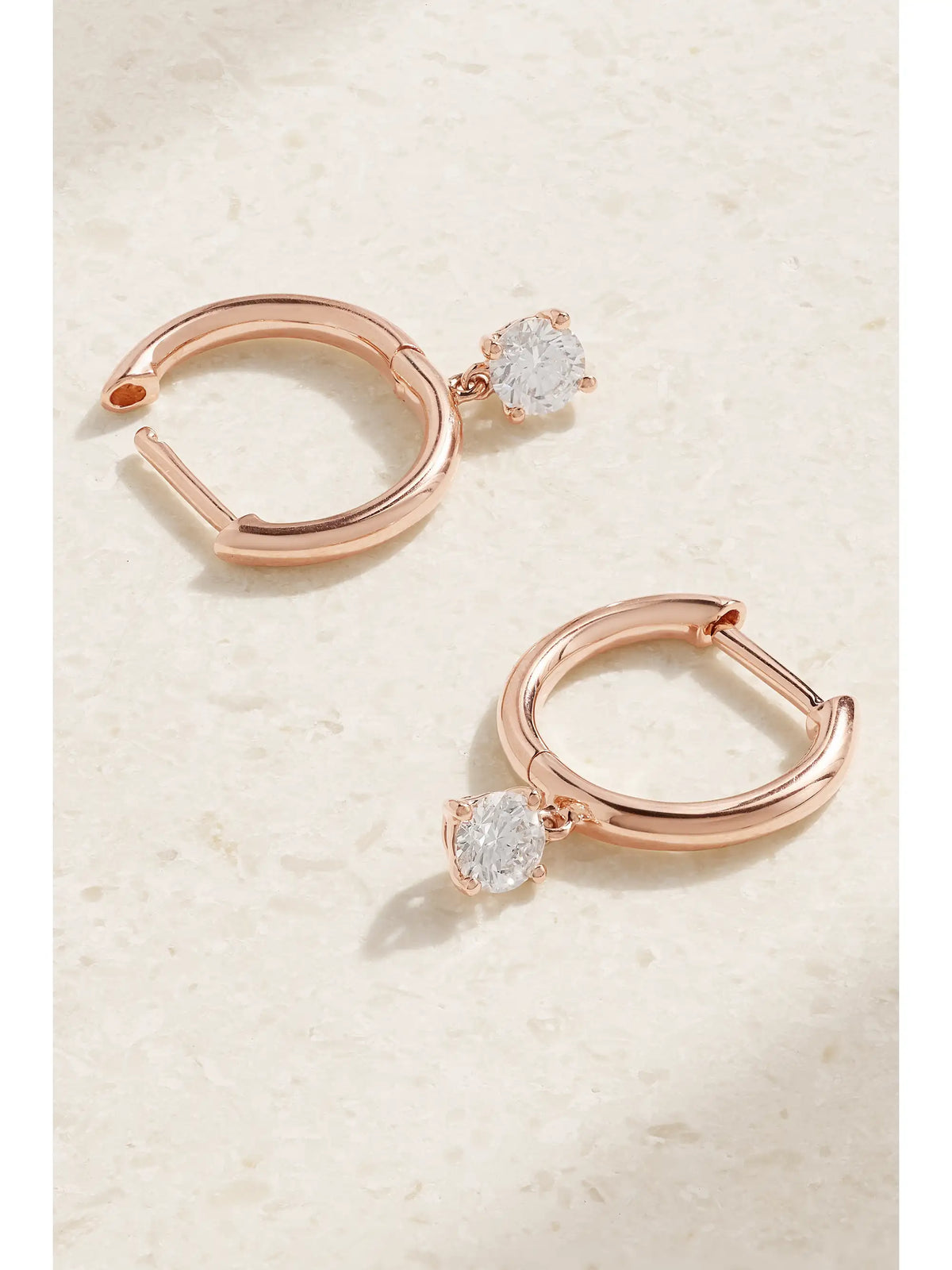 18-karat Rose Gold Diamond Hoop Earrings