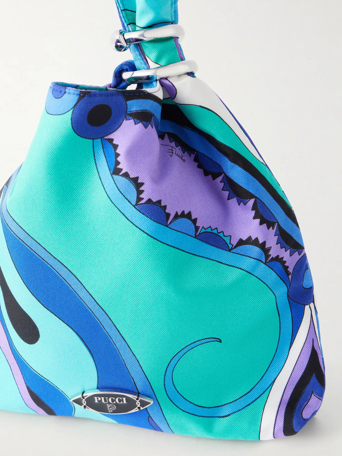 Emilio Printed Silk Twill Clutch Bag