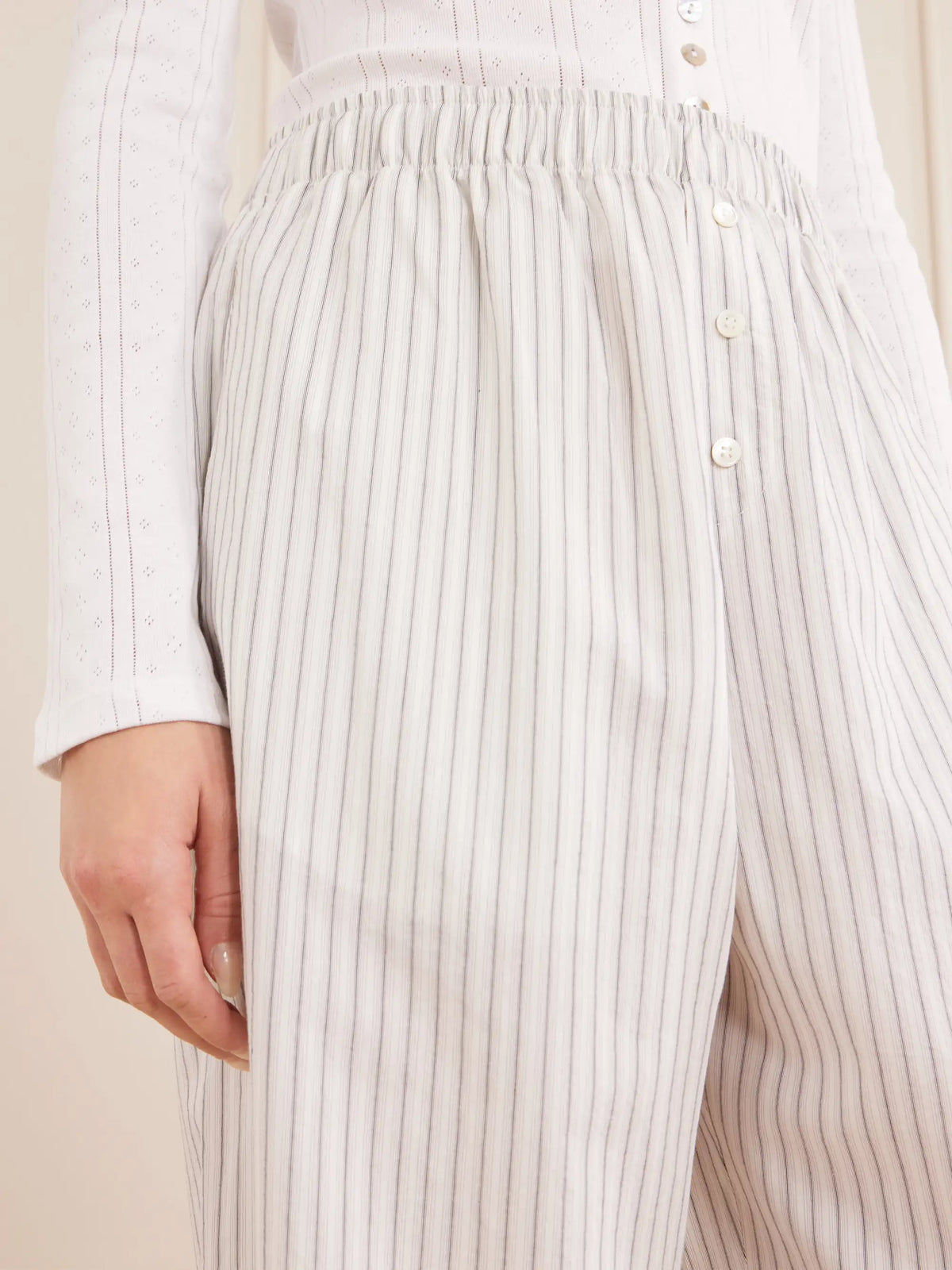 RÓHE Striped Silk And Cotton-blend Wide-leg Pants
