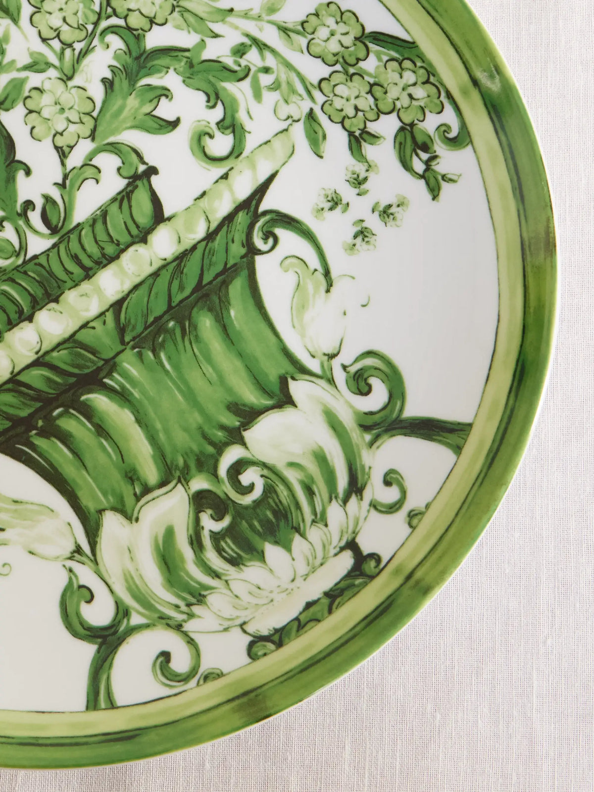 Set Of Two Painted Porcelain Dinner Plates