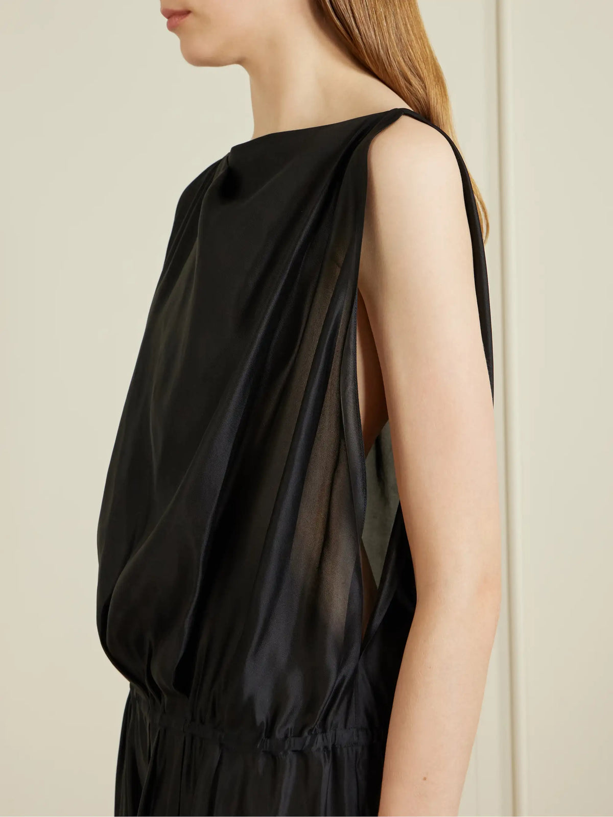 KHAITE Tia Satin-twill Midi Dress