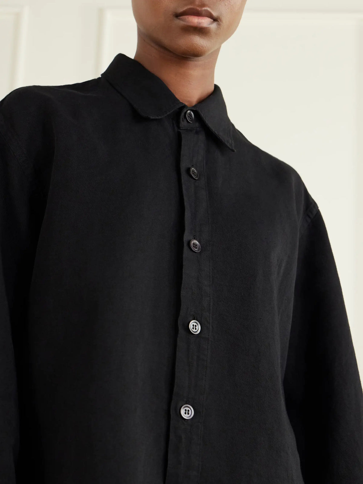 Studio Nicholson Hithe Garment-dyed Cotton And Linen-blend Shirt