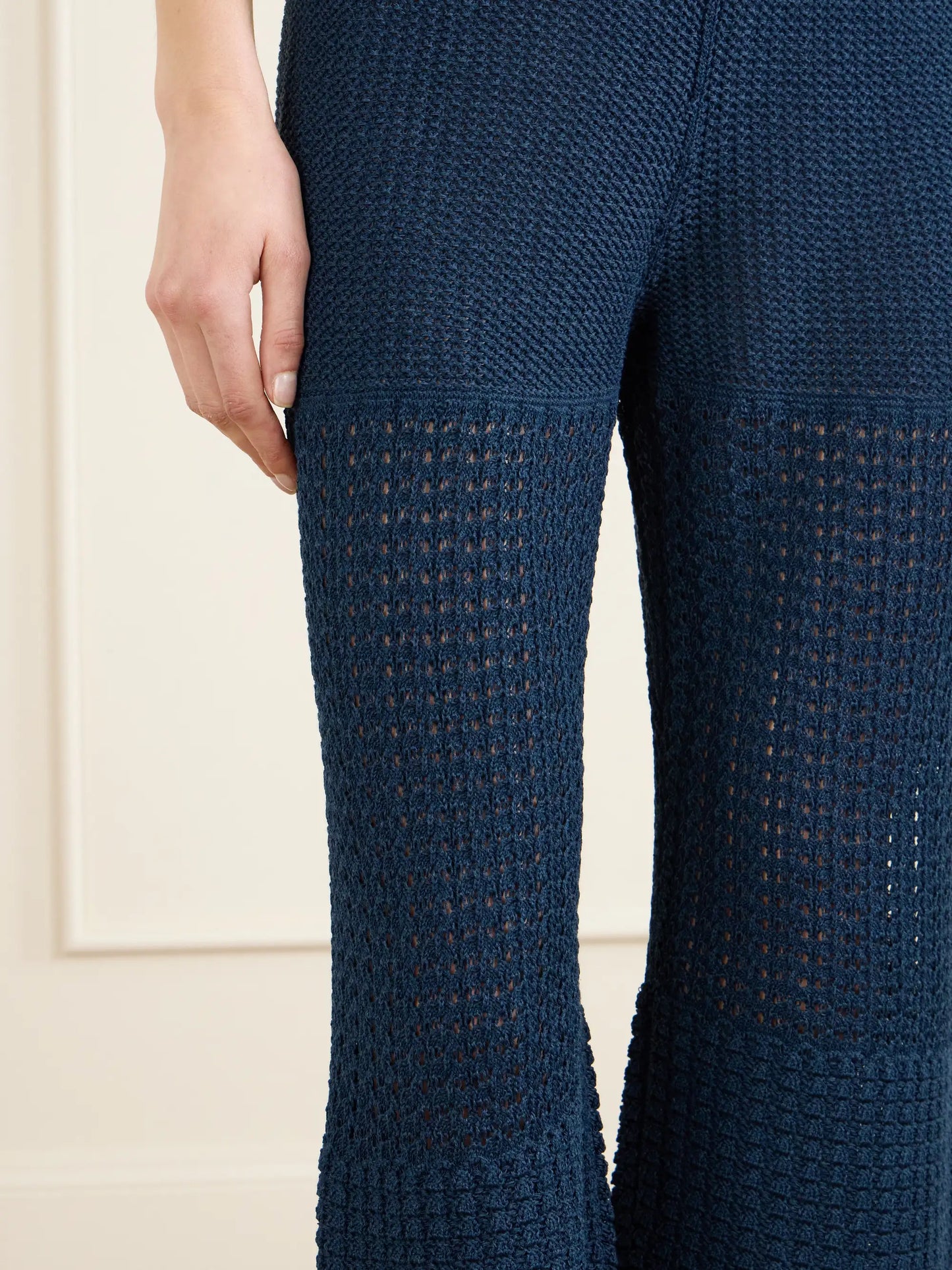 Emblème Crocheted Cotton-blend Straight-leg Pants