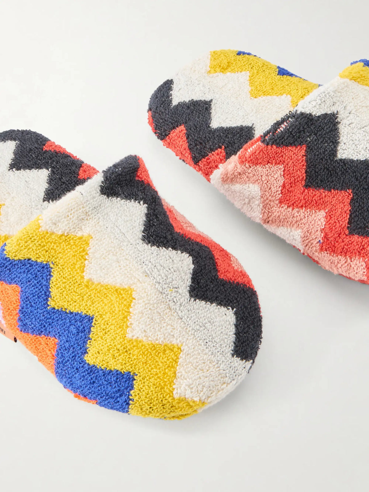 Striped Cotton-terry Slippers
