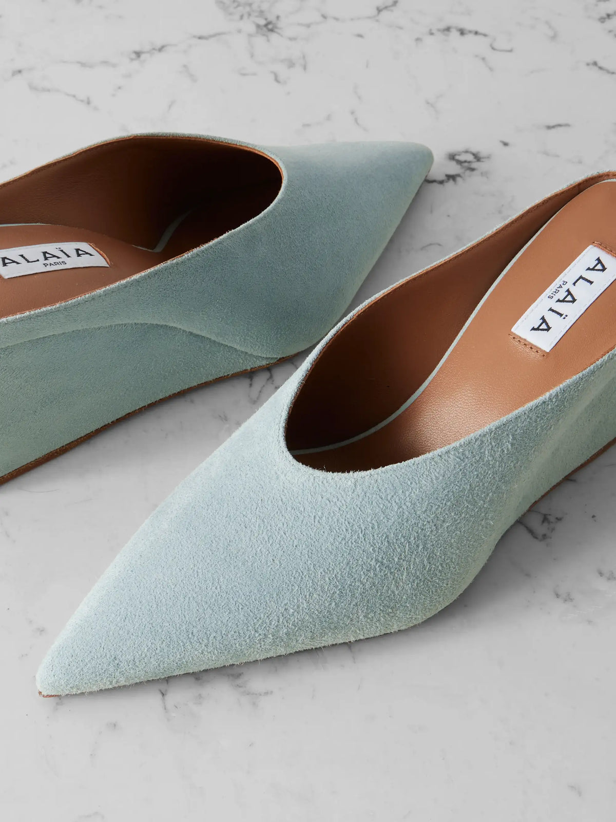 75 Suede Wedge Mules