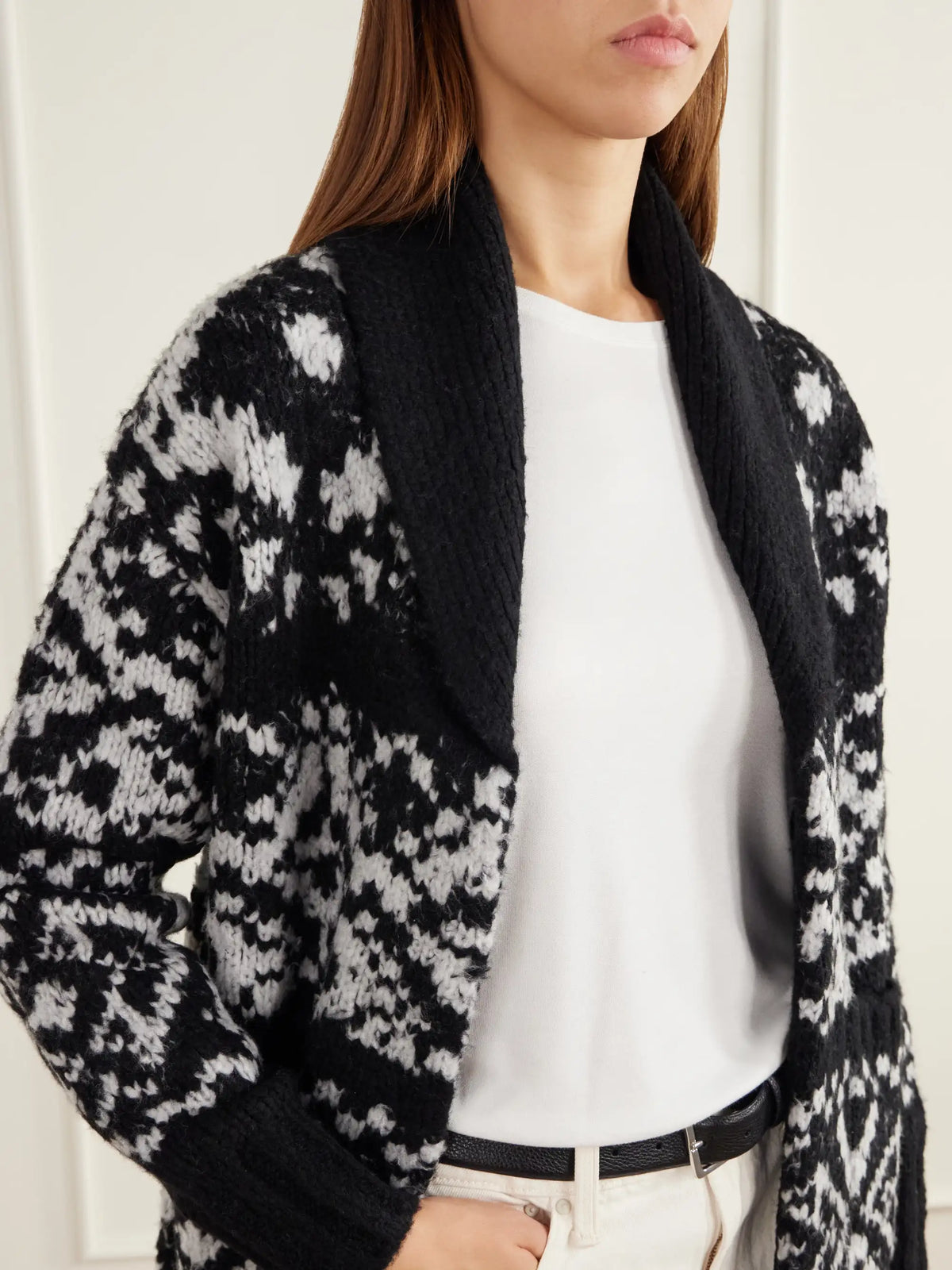 James Perse Fair Isle Intarsia-knit Wool-blend Cardigan