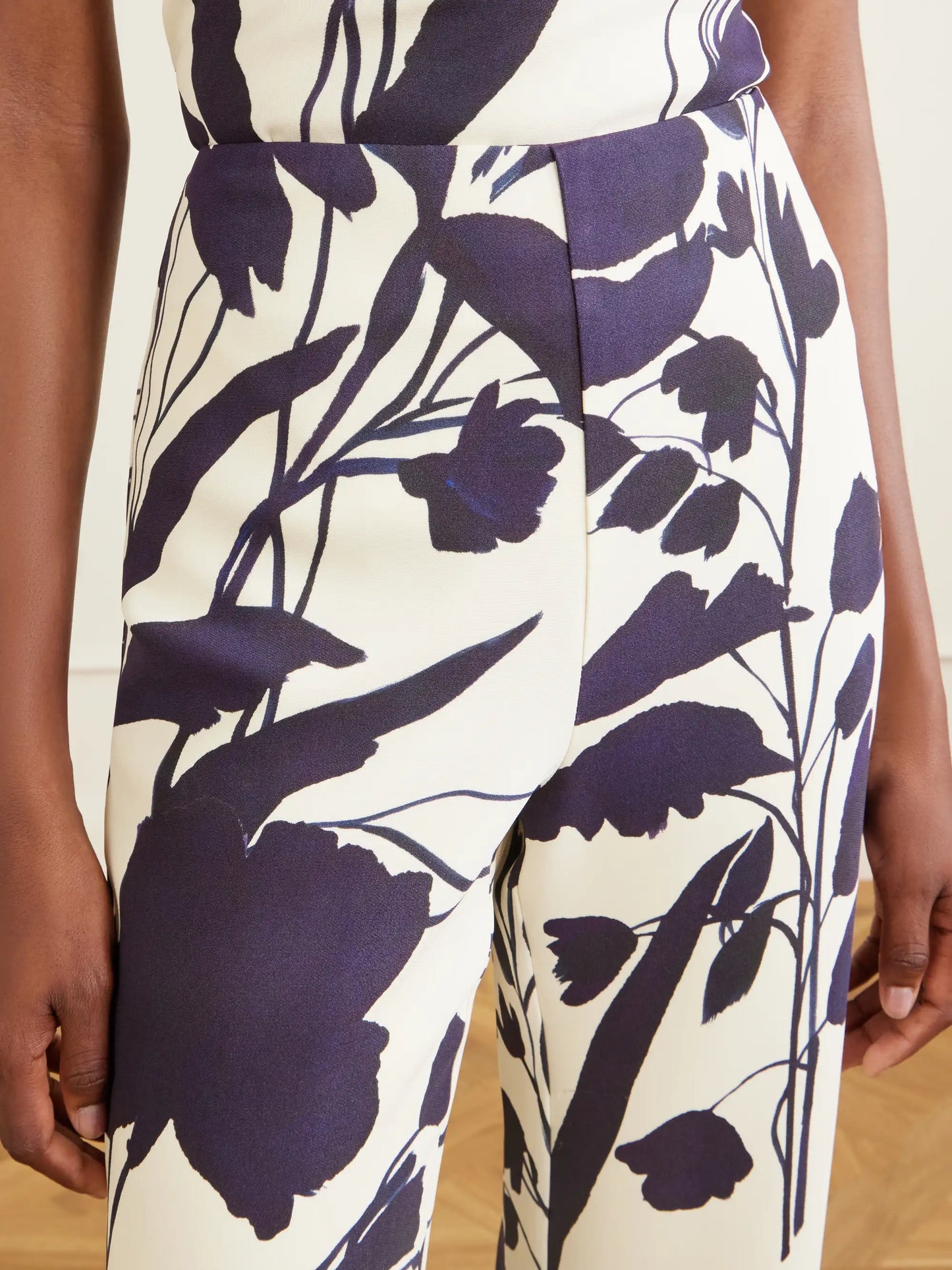 Pisa Floral-print Stretch-crepe Wide-leg Pants