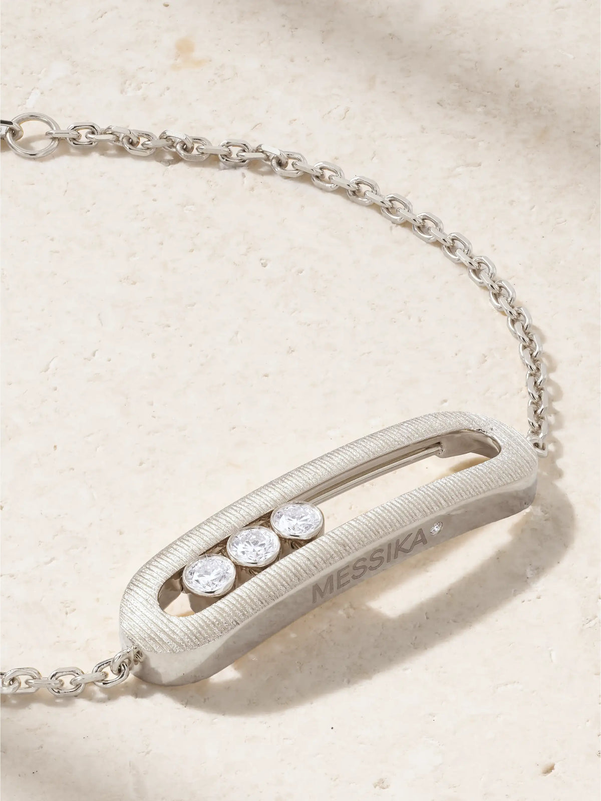 Move Classique Ciselé 18-karat White Gold Diamond Bracelet
