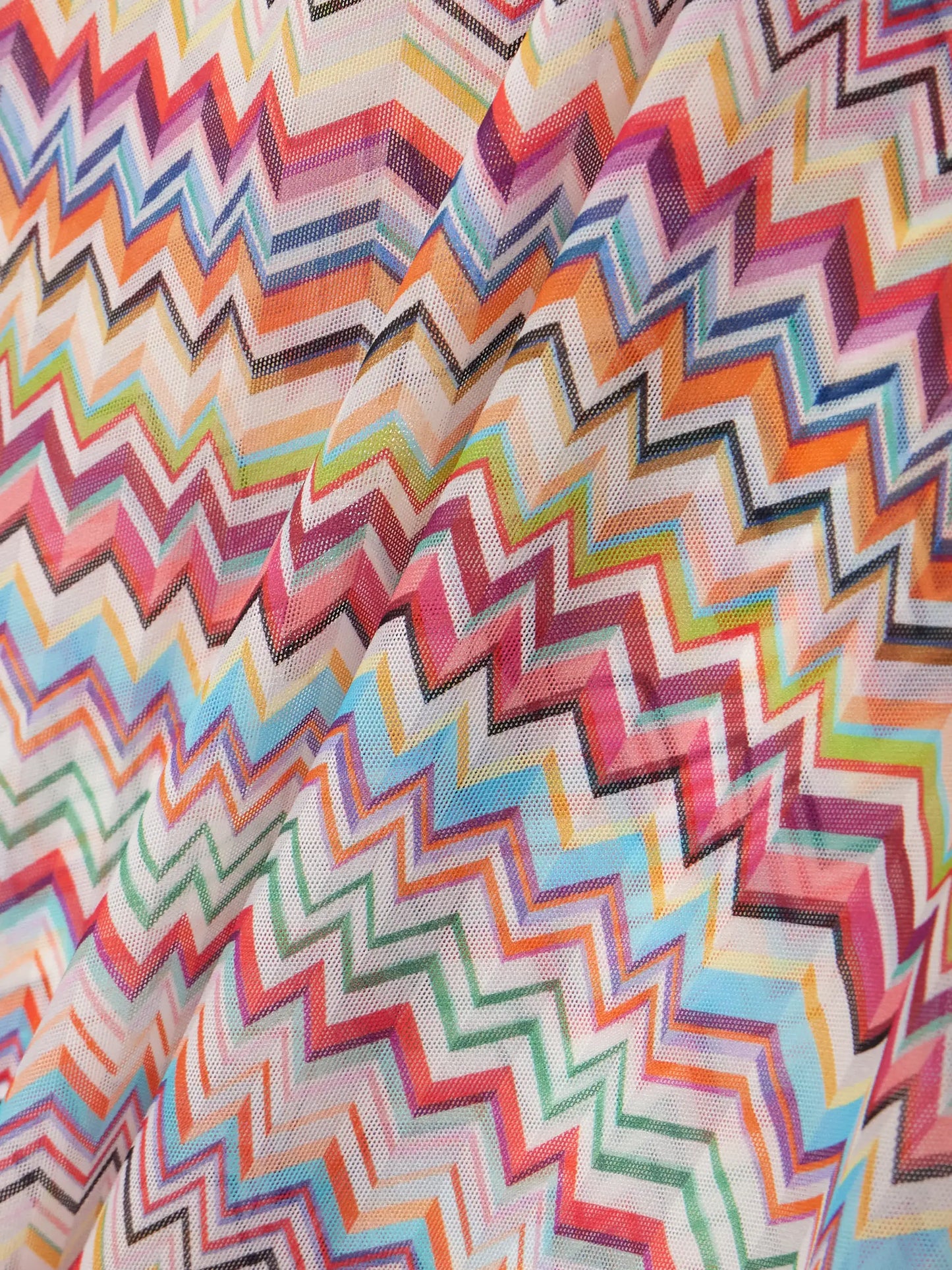 One-shoulder Striped Stretch-mesh Coverup