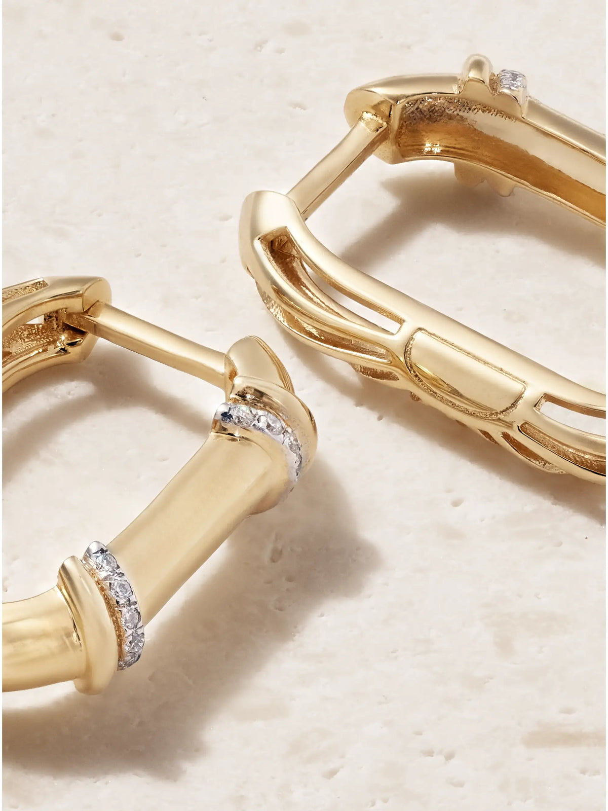 Warrior Lock 18-karat Gold Diamond Earrings