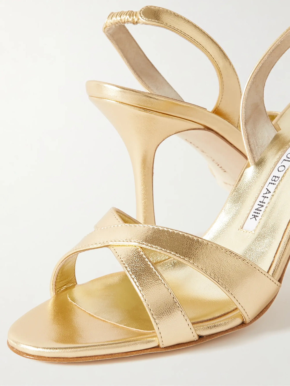 Callasli 90 Metallic Leather Slingback Sandals