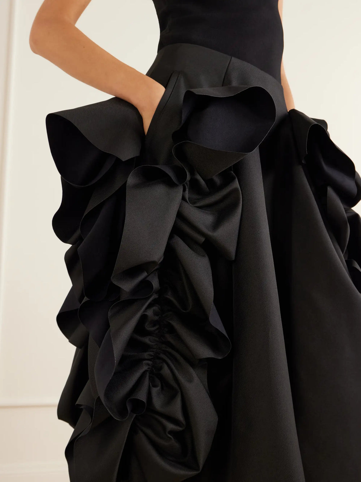 Comme des Garçons Ruffled Drill Midi Skirt